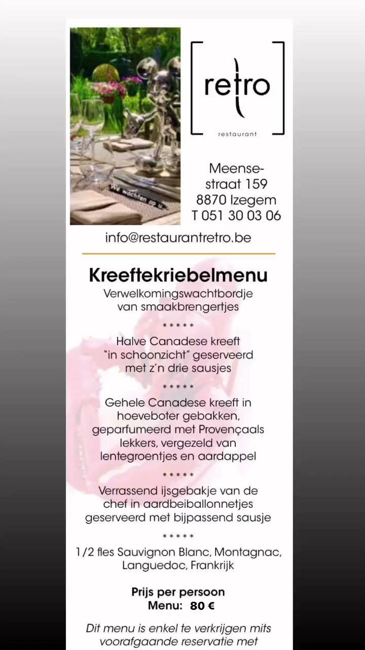 Menu de Restaurant Retro