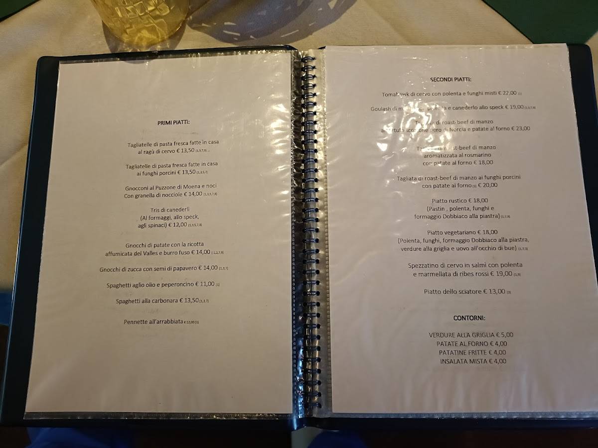 Menu di Rifugio Laresei 