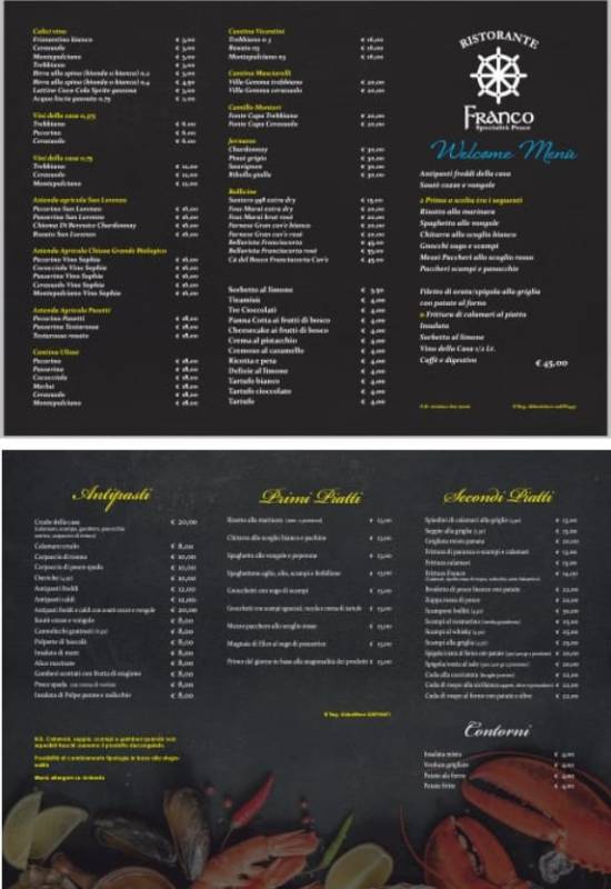 Menu di Ristorante Franco 