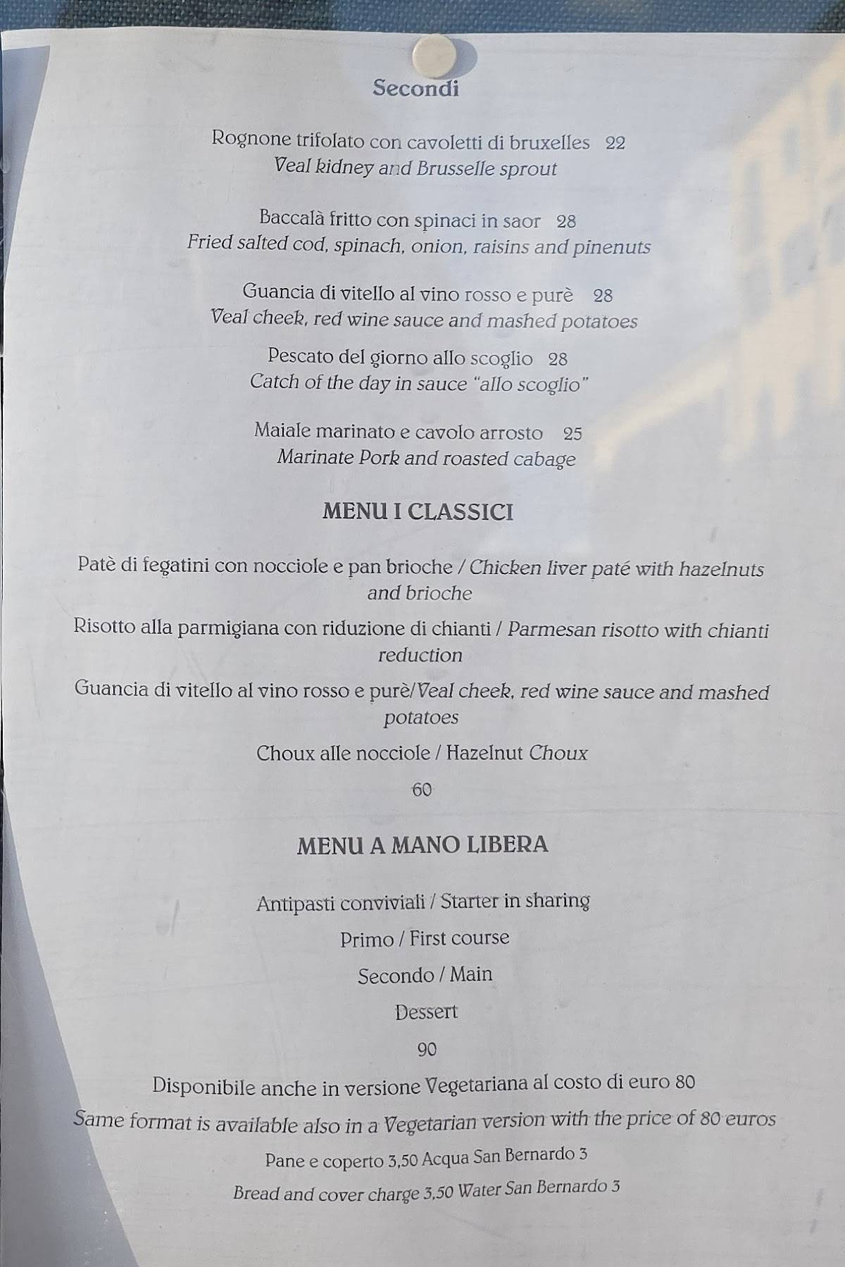 Menu di Ristorante Giglio 