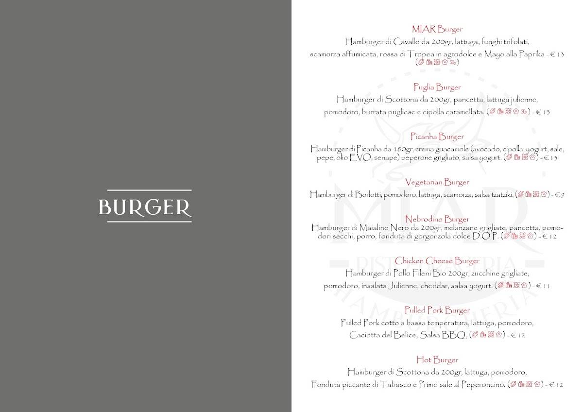 Menu di Ristorante Miar 