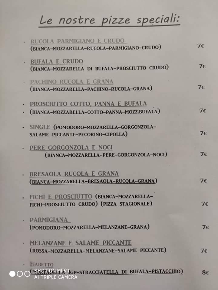 Menu di Ristorante Pizzeria Cuor di Bufala 