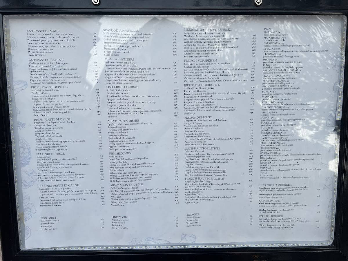 Menu di Ristorante Pizzeria Sabbia d’oro 