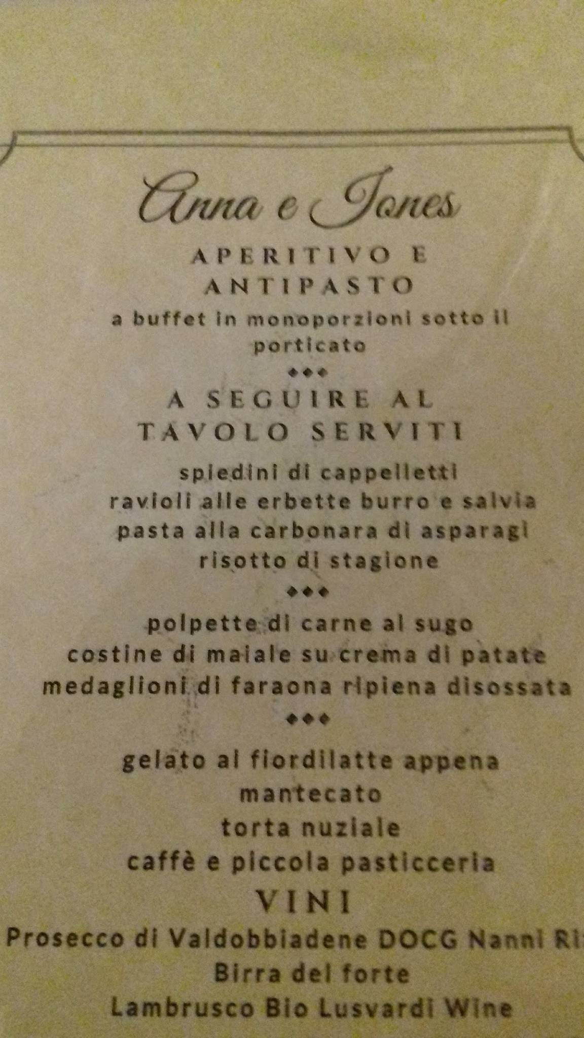 Menu di Ristorante Osteria dei ricordi del Prima O Poi 