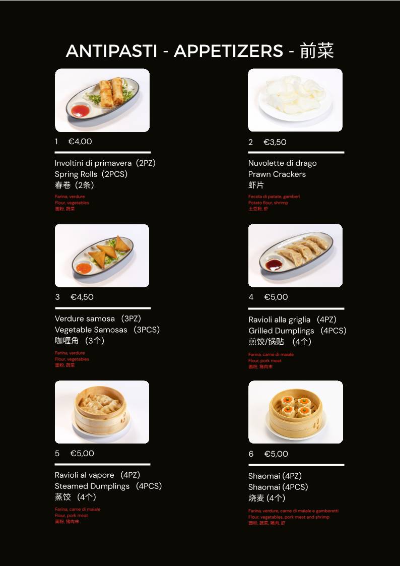 Menu di Ristorante Sushi Venezia Asia - 亞洲飯店 