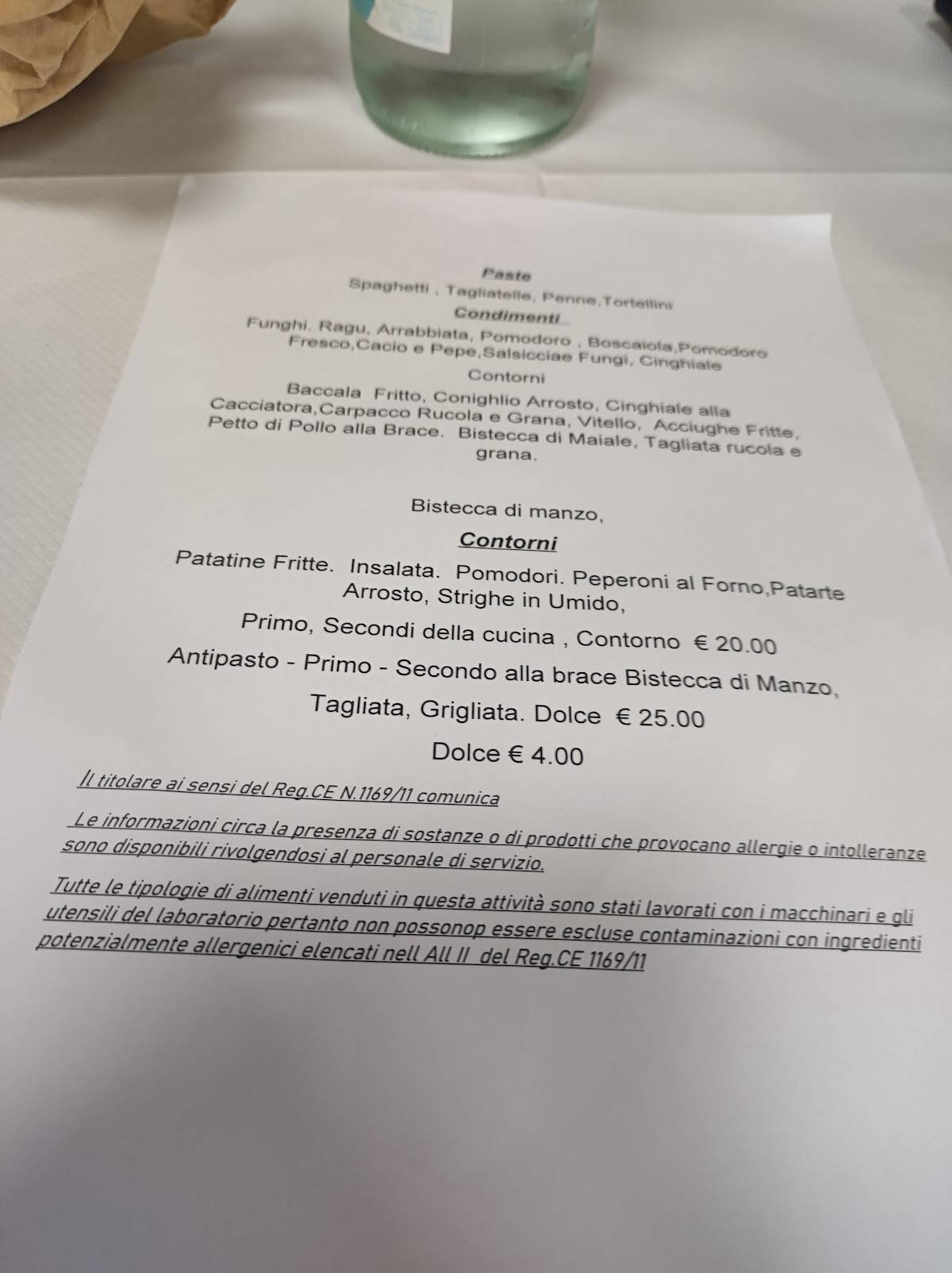 Menu di Ristorante Trattoria Pizzeria Chiesanova 