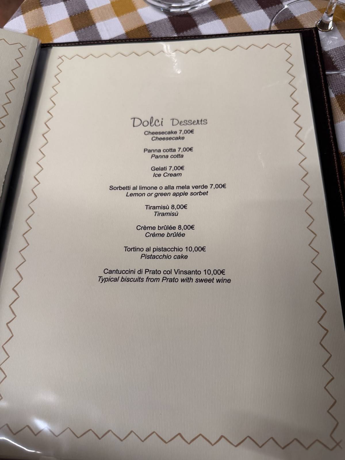 Menu di Ristorante Tre Pepi - Firenze 