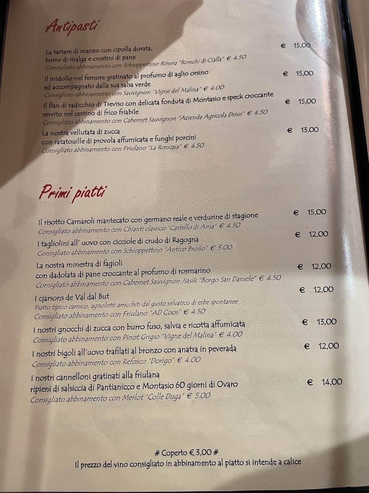Menu di Gustâ Al Lepre 
