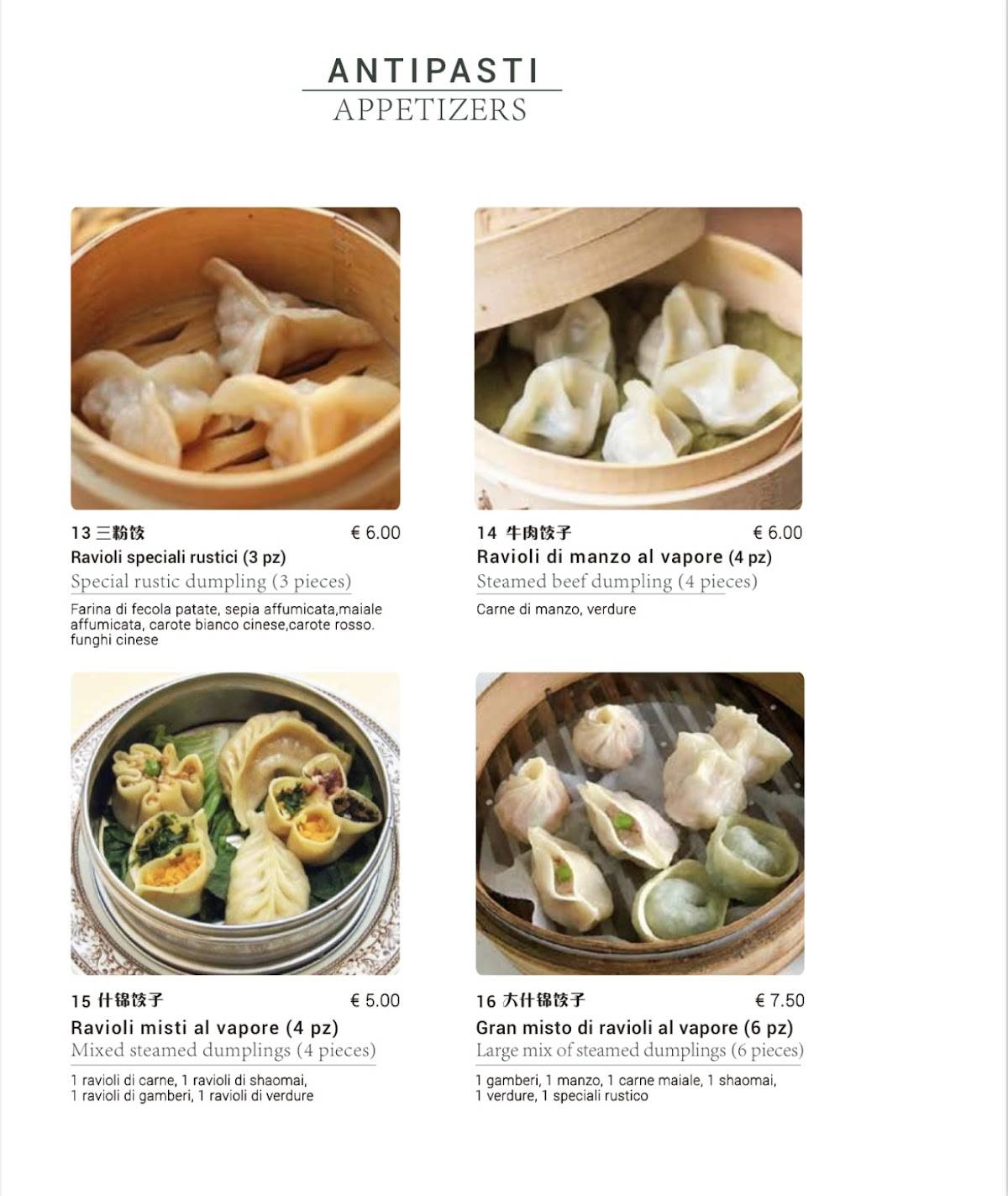 Menu di Ristorante cinese Mix 