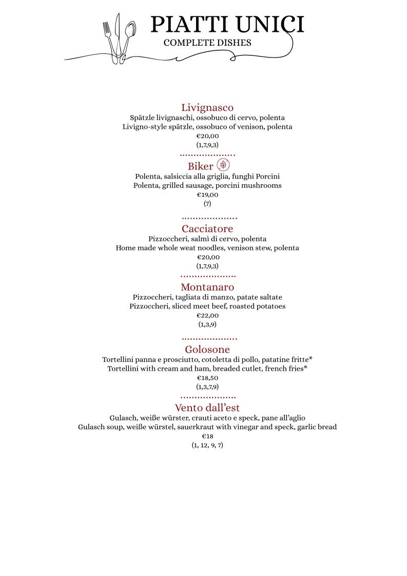 Menu di Roxy Bar Ristorante - Pizzeria 