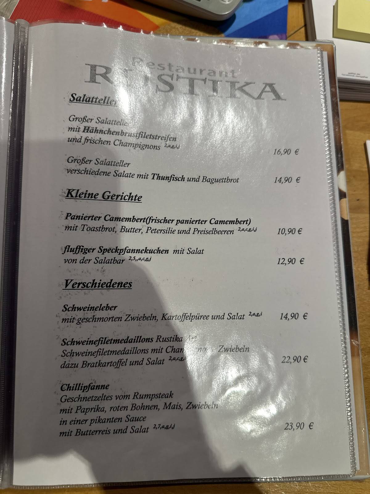 Menu de Restaurant Rustika - Leverkusen