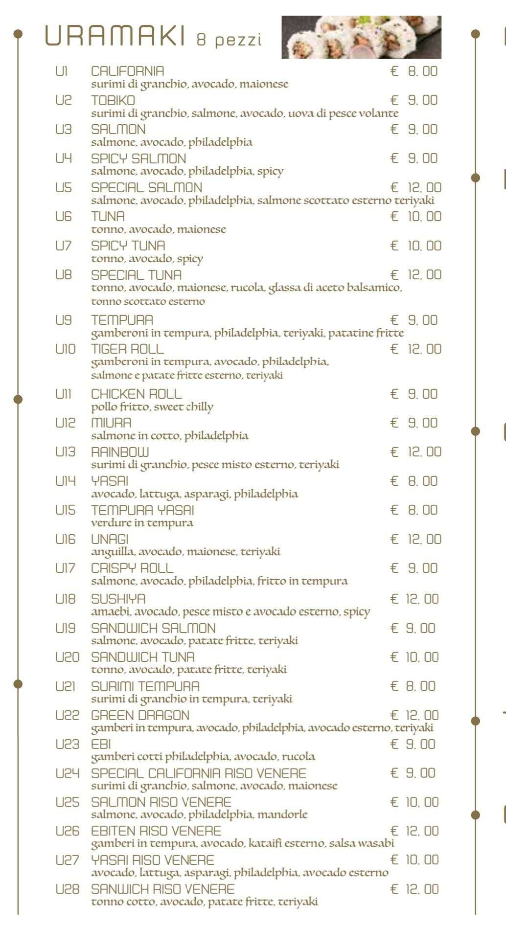 Menu di SUSHI YA 