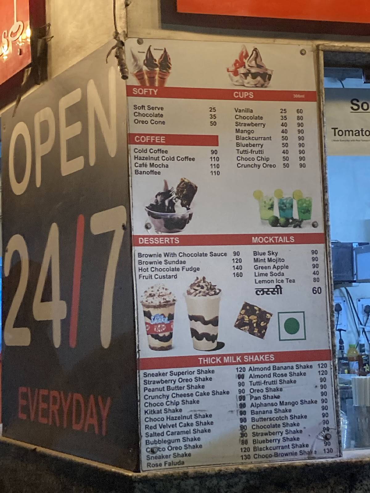 Scoops menu