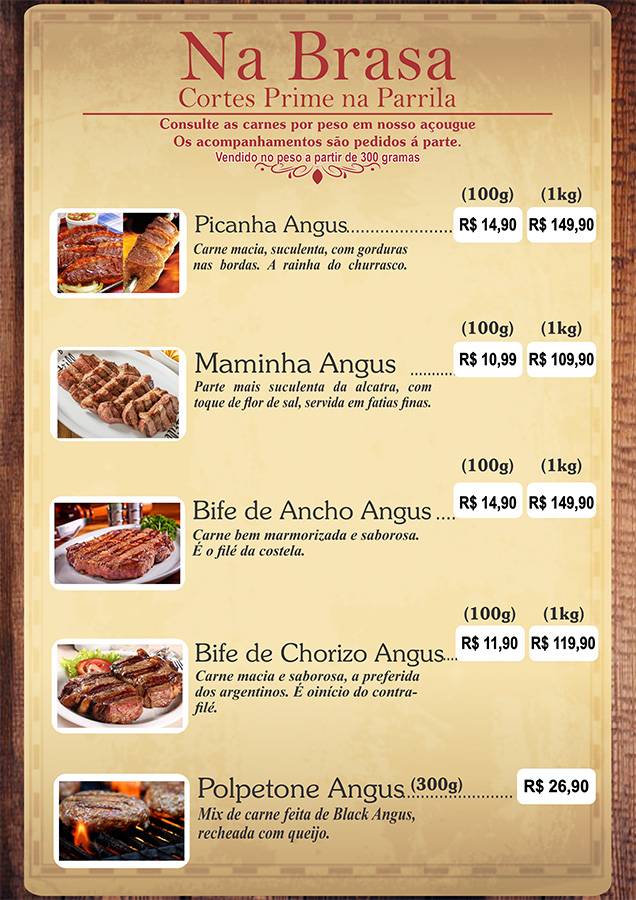 Sertão Moderno - Restaurante, Carnes na Brasa e Pratos Executivos em Sobral cardápio