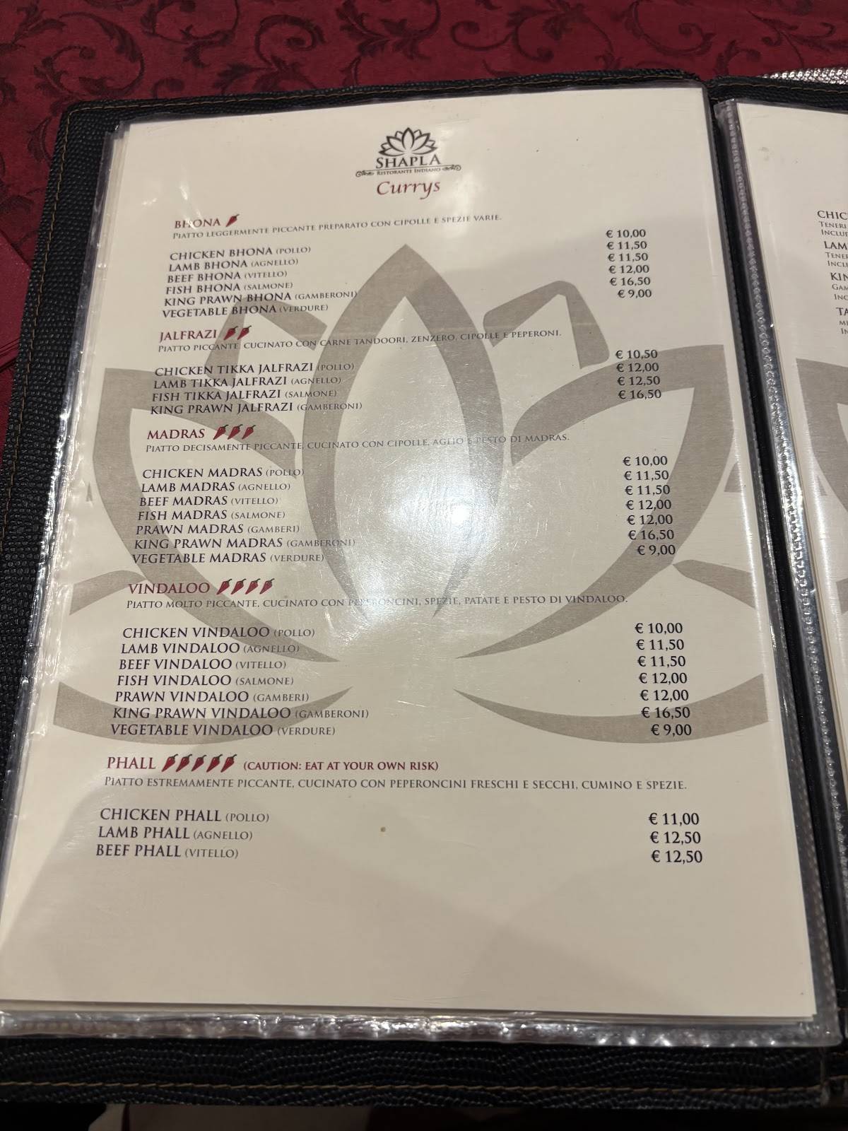 Menu di Shapla 