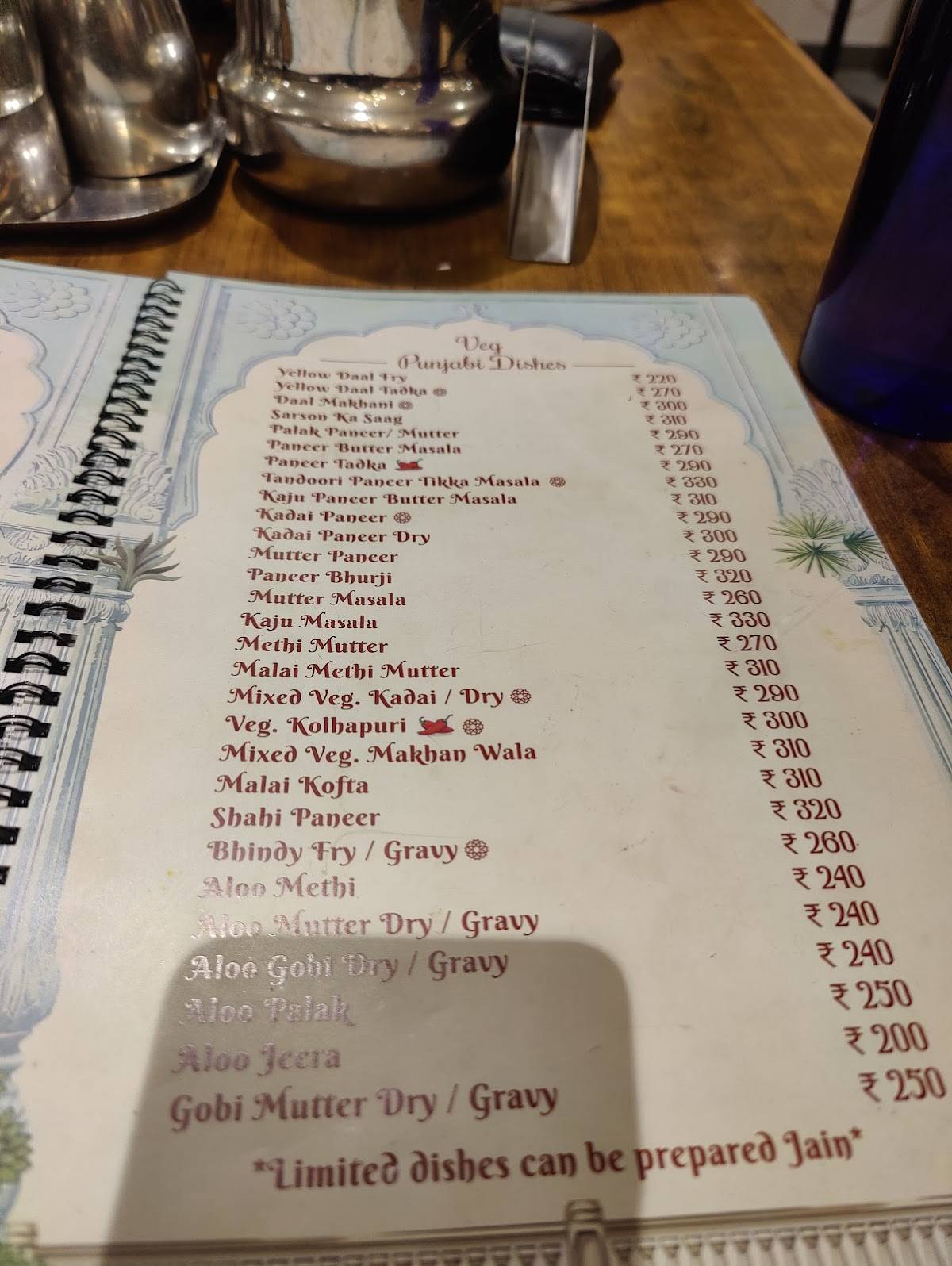 Shri Rajasthani Dhaba Restaurant menu