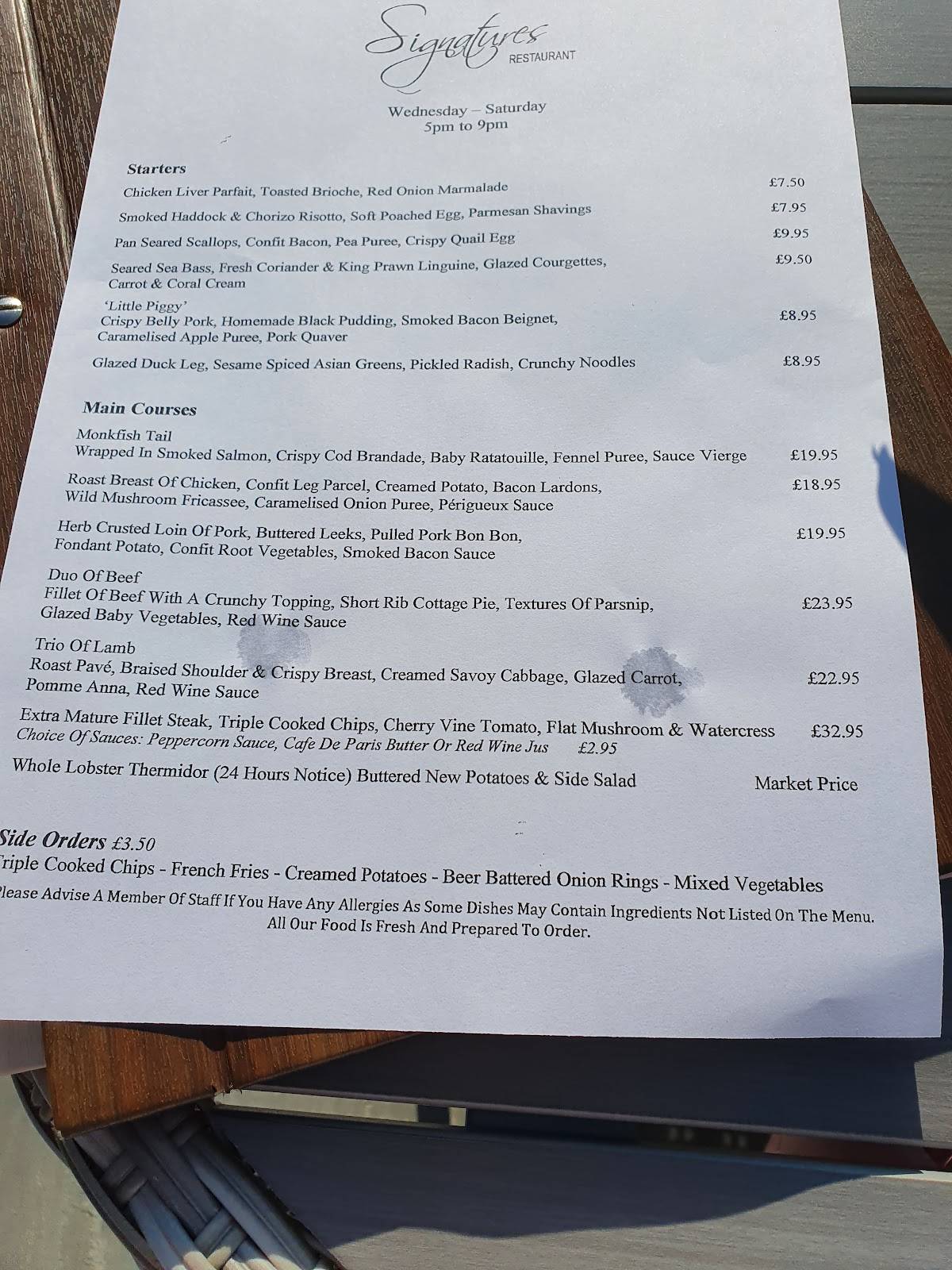 menu-at-signatures-restaurant-conwy
