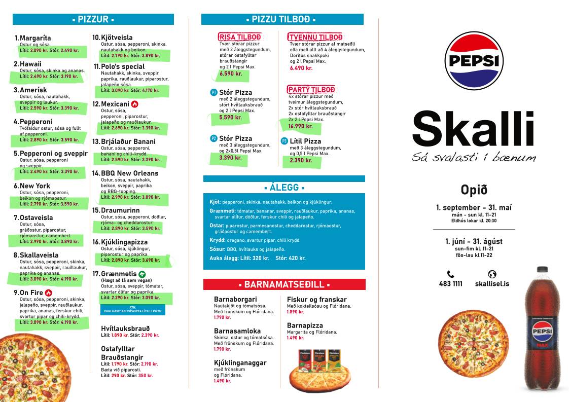Menu de Skalli