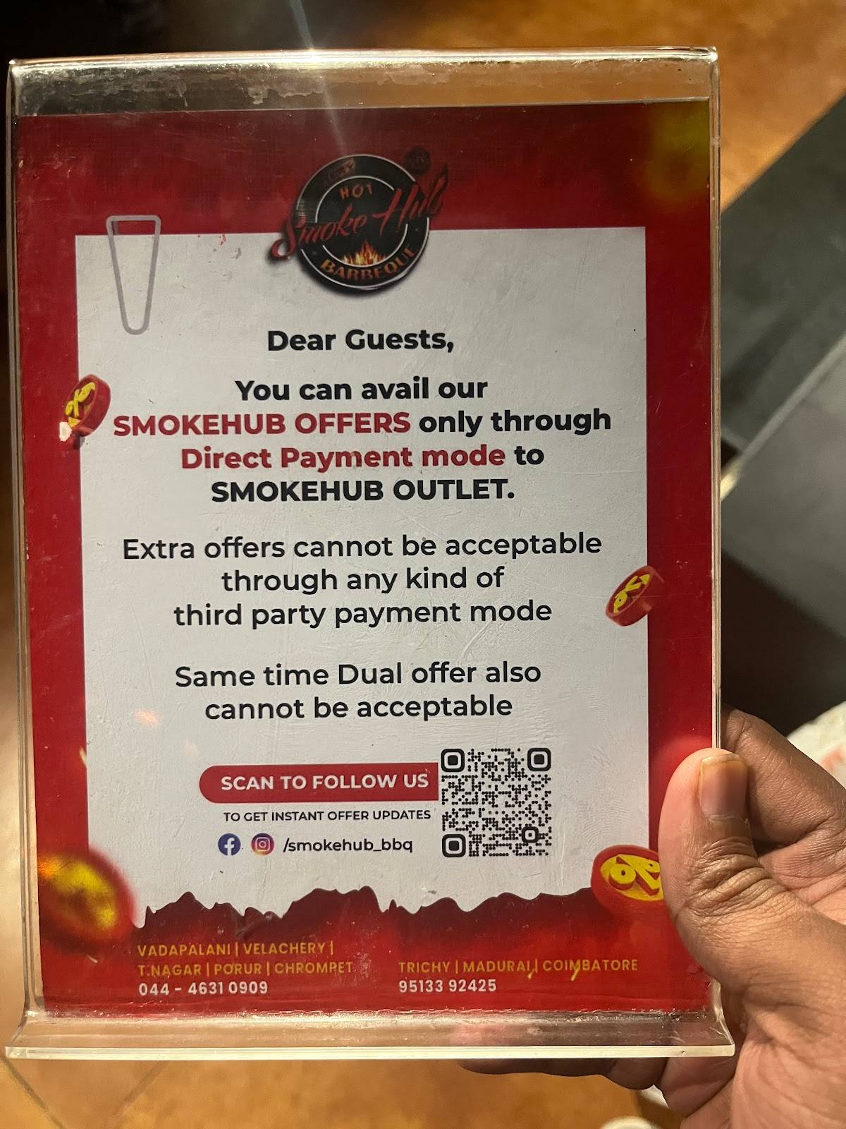 Menu At Smoke Hub Barbeque Porur Chennai