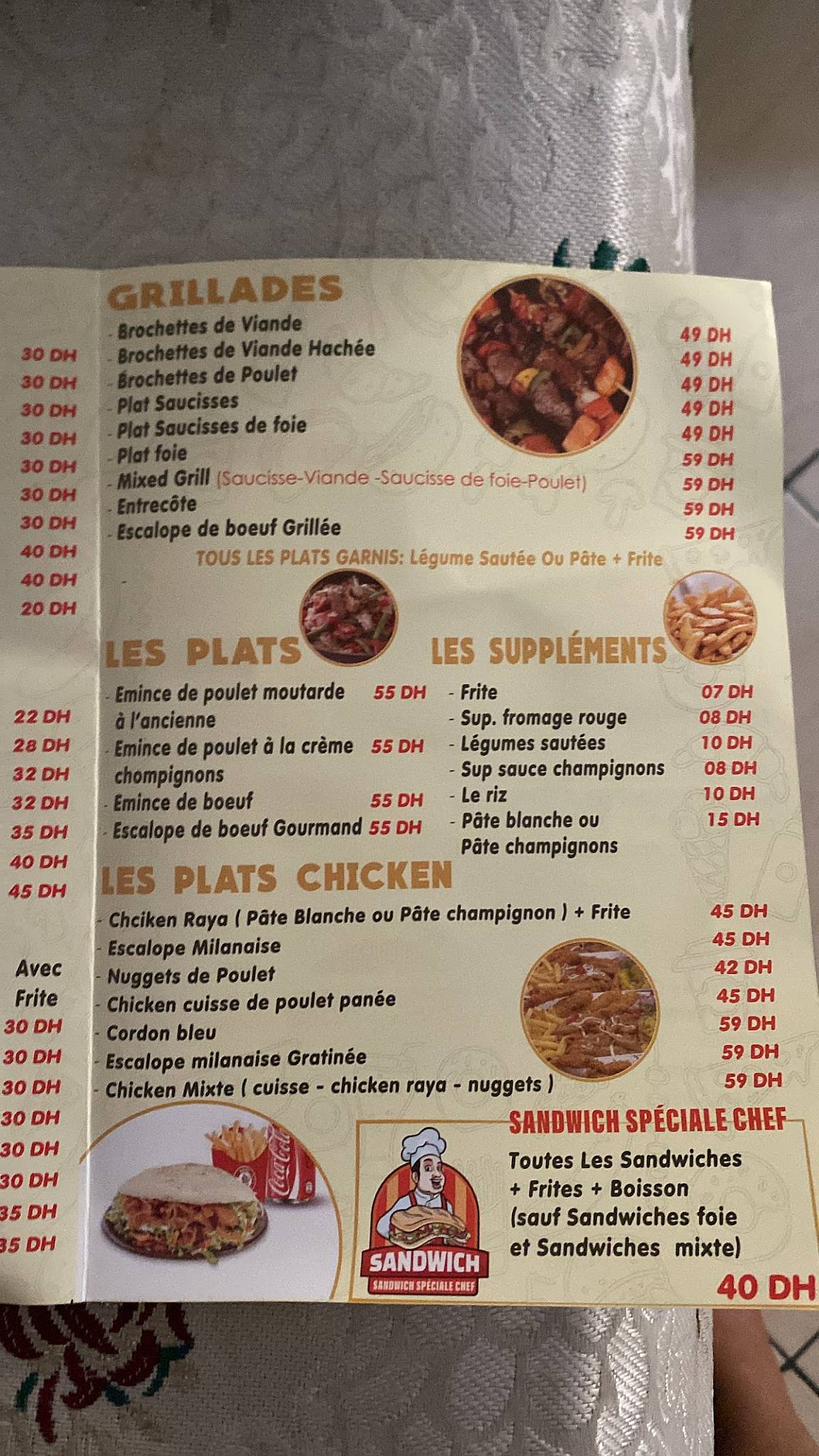 Menu de Snack Raya