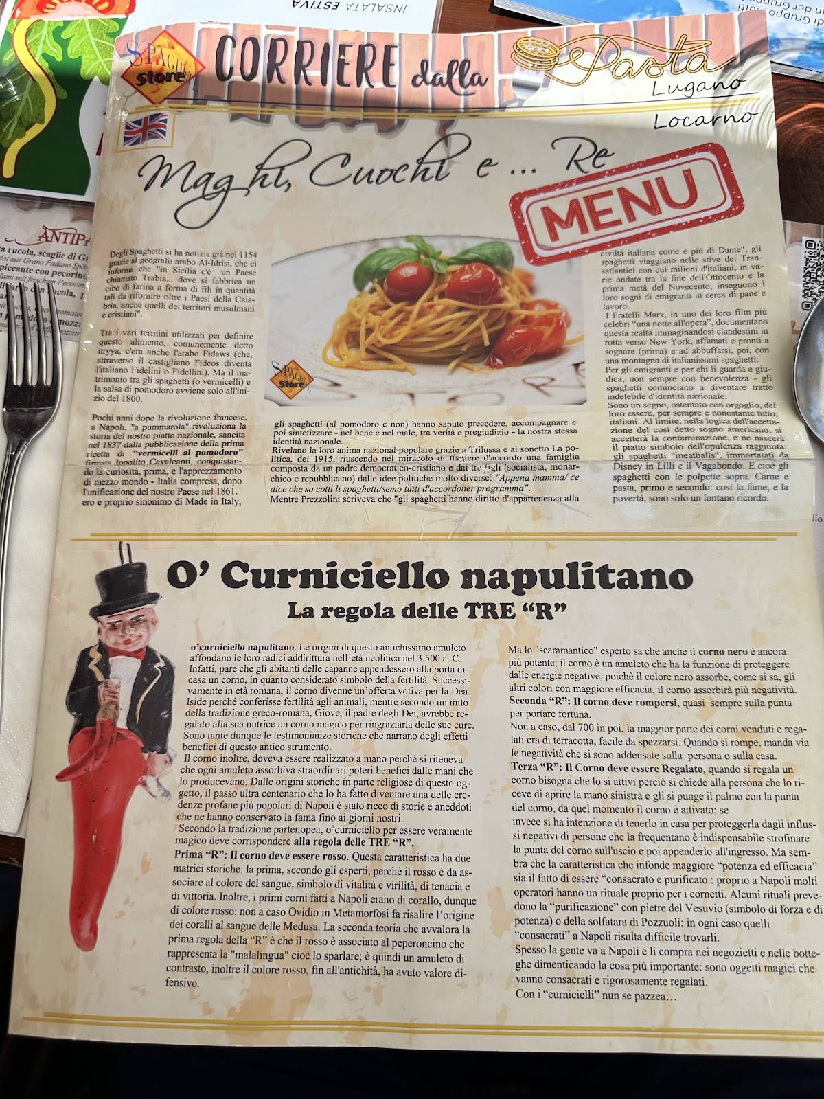 Menu di Spaghetti Store Ristorante Pizzeria 