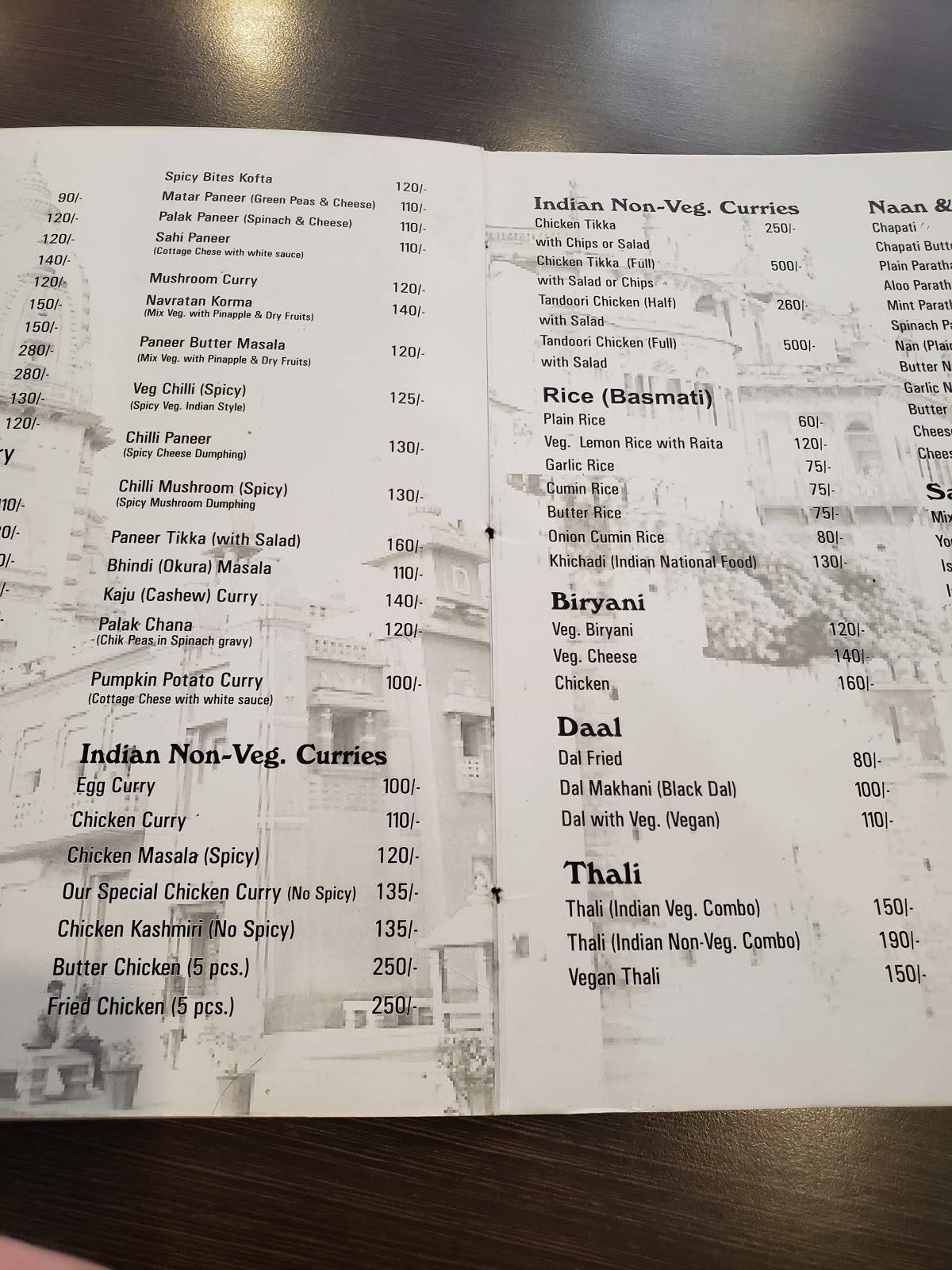 Spicy Bites Restaurant menu