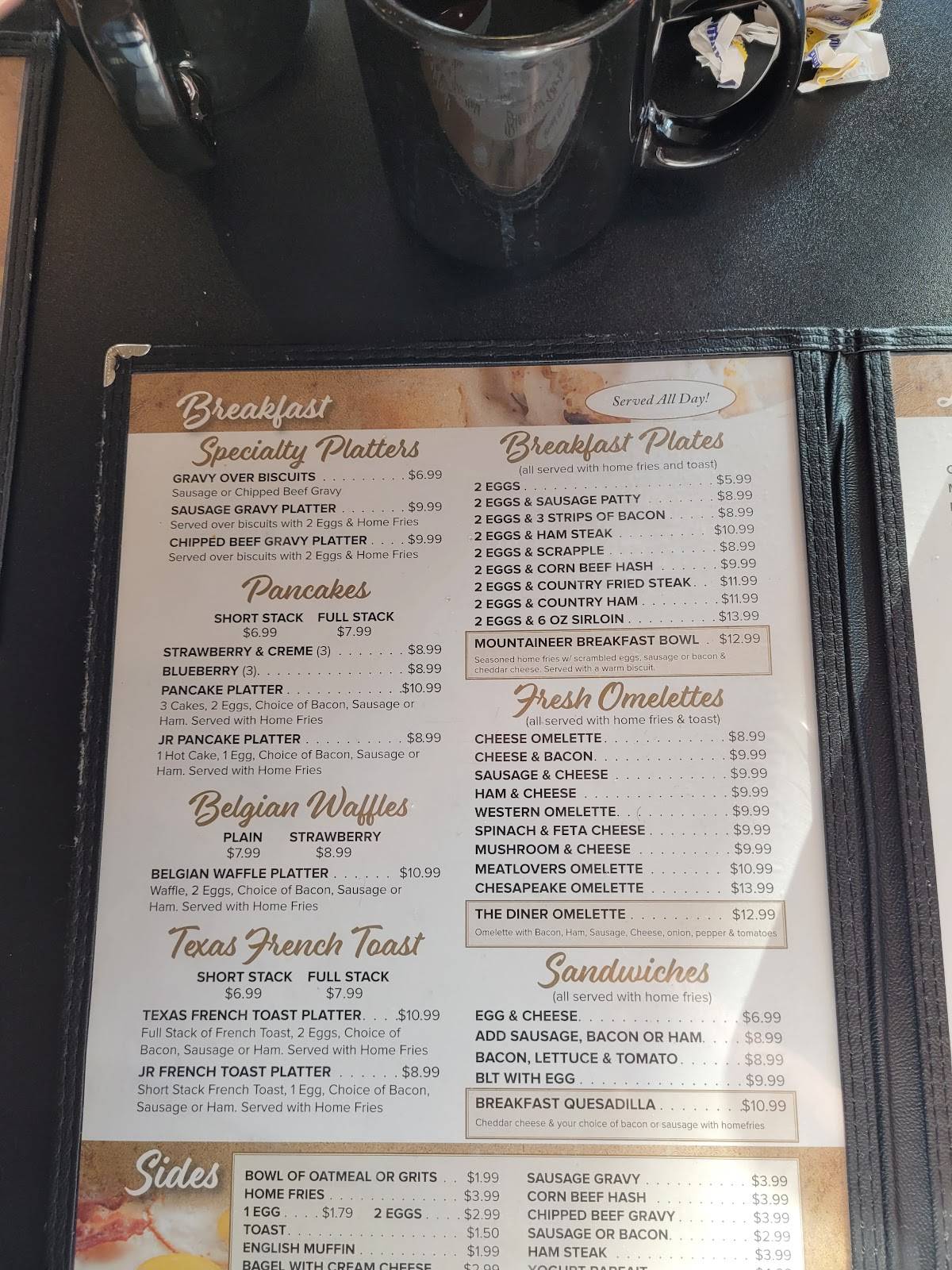 Menu at Spring Mills Diner restaurant, Falling Waters