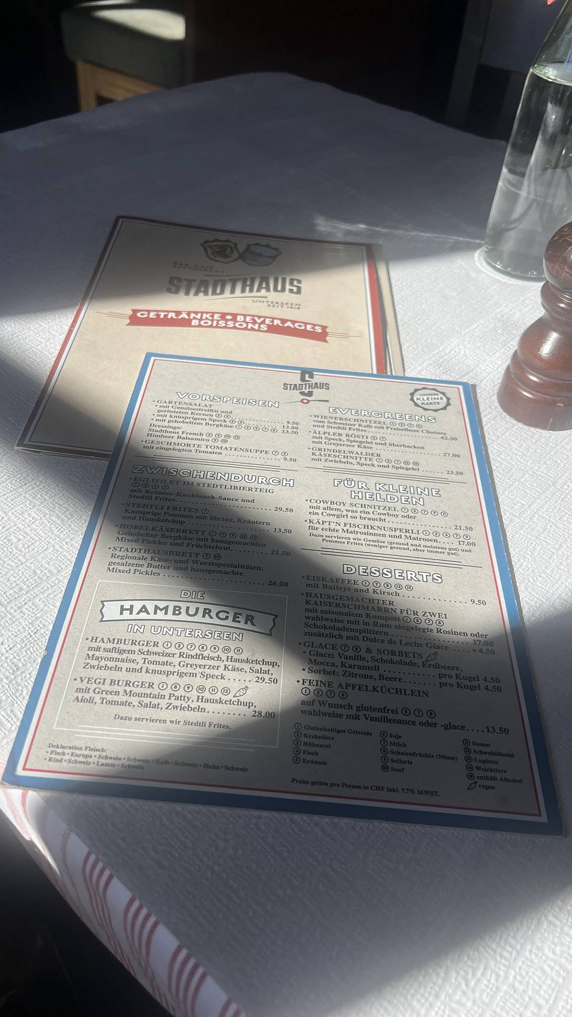 Menu di Restaurant Stadthaus 