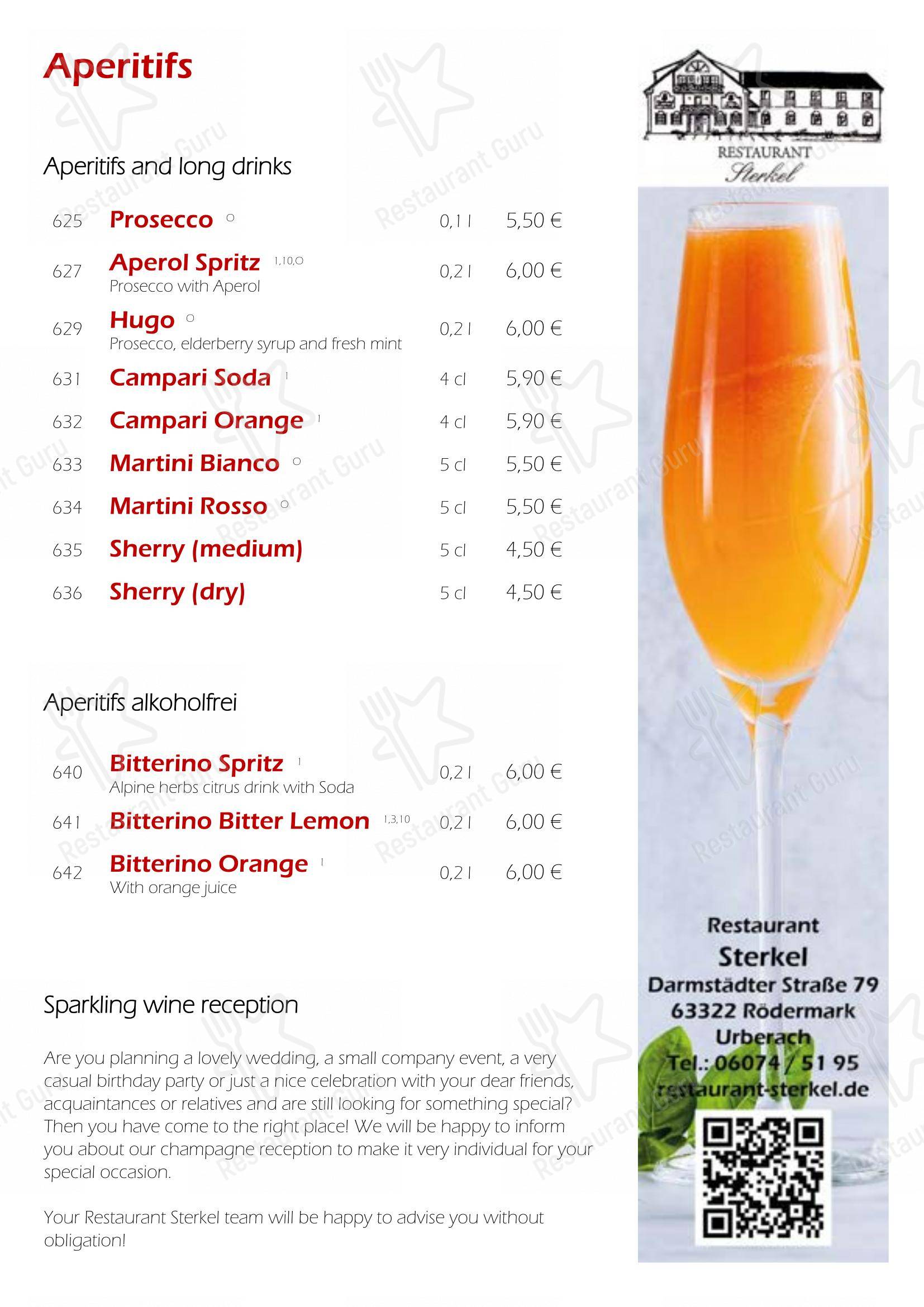 Menu bar pour Restaurant Sterkel restaurant