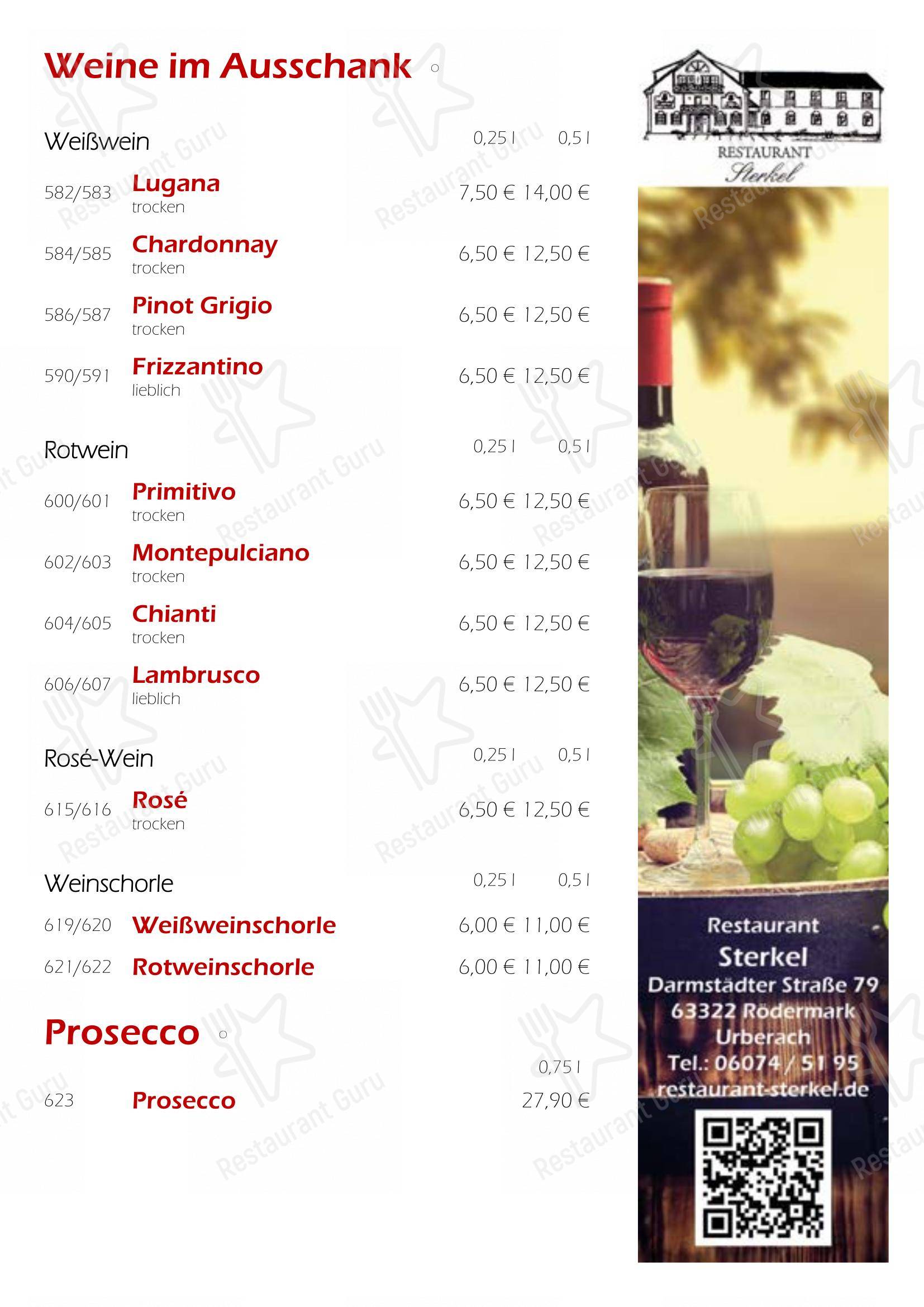 Menu pour Restaurant Sterkel restaurant