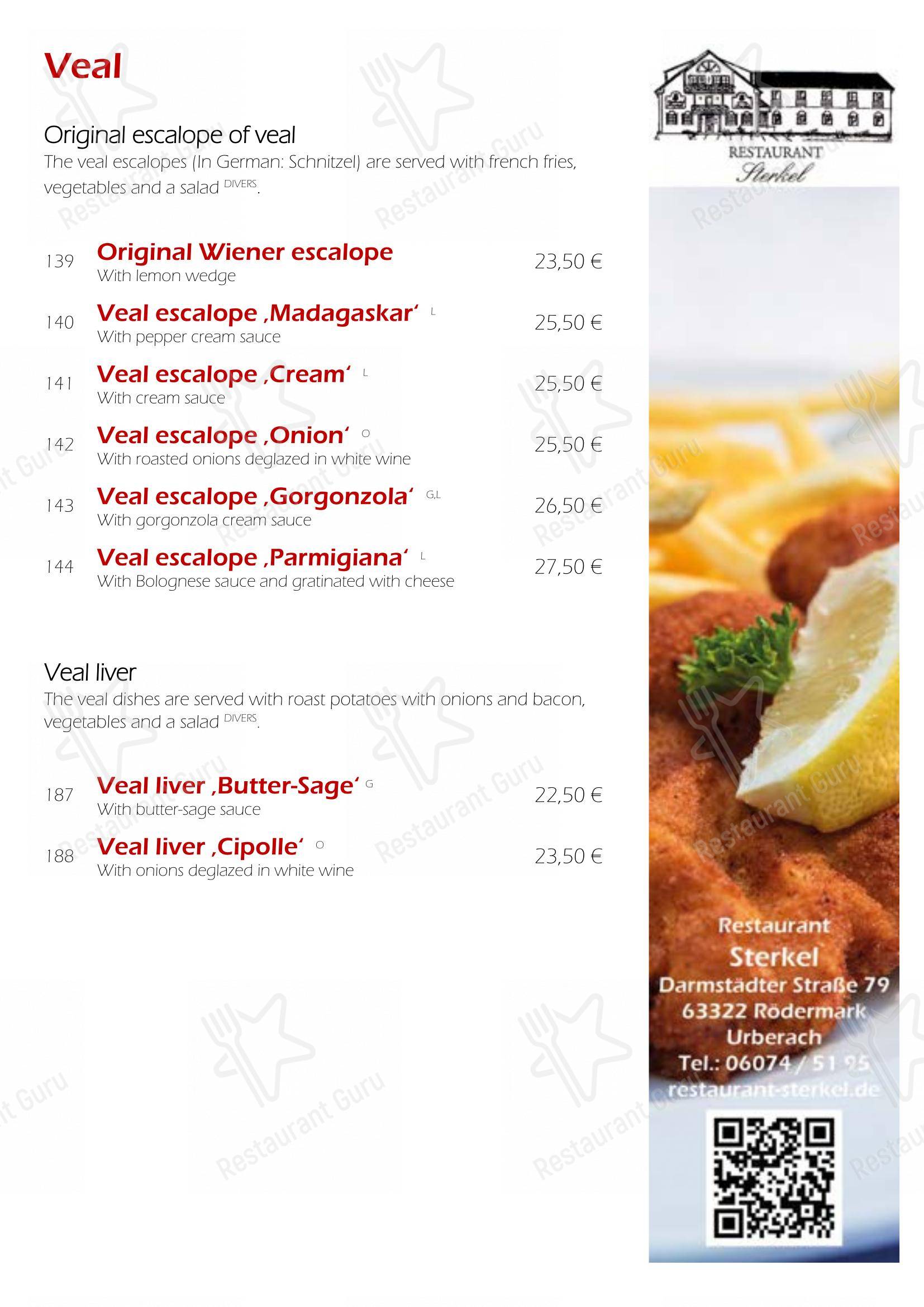 Основное меню pour Restaurant Sterkel dans Rödermark