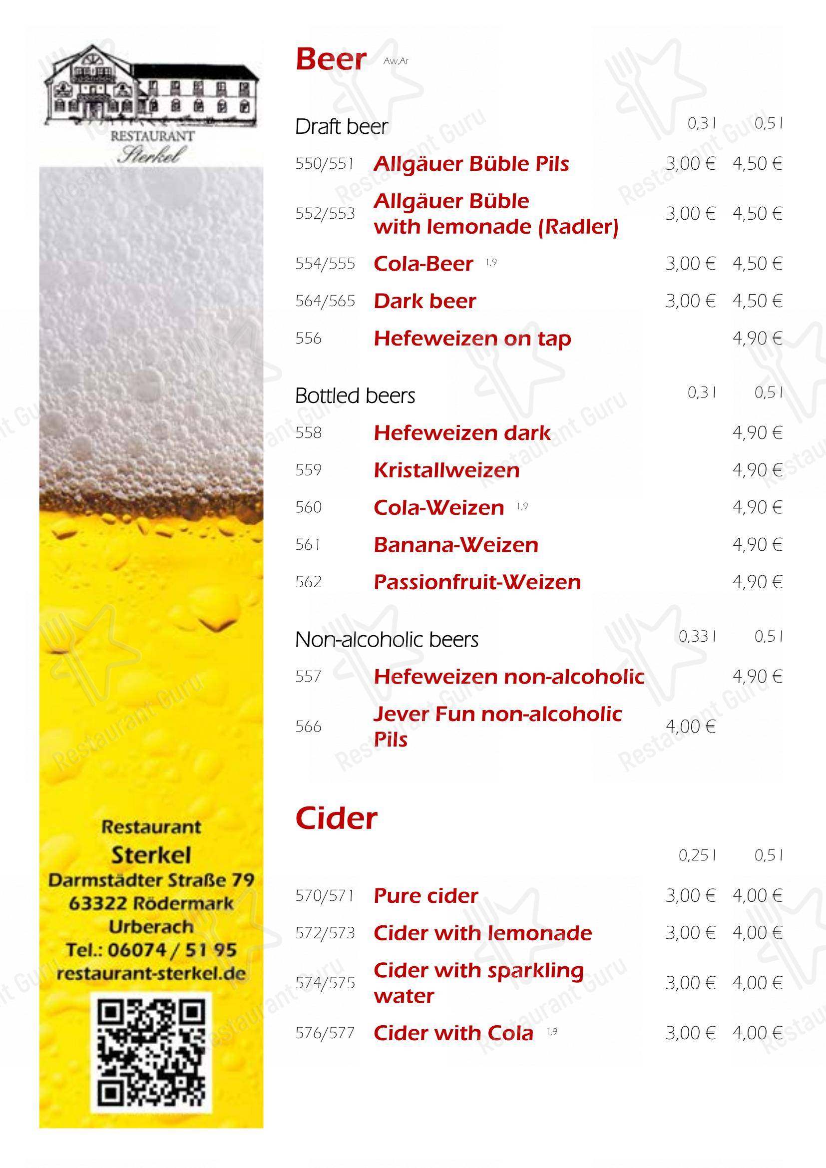 Menu bar pour Restaurant Sterkel restaurant