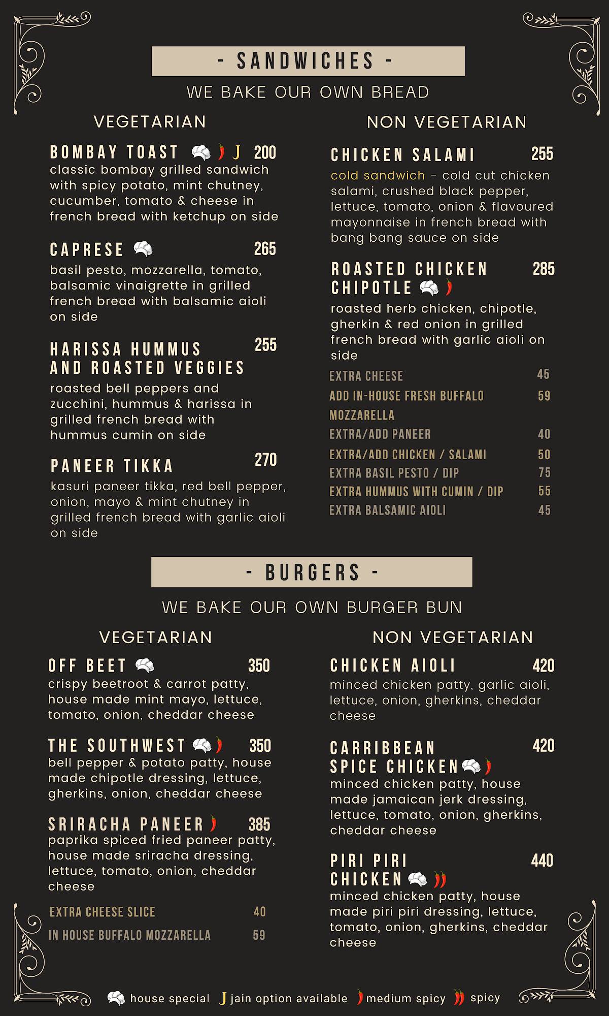 SuBakes - Wood Fired Pizzeria menu