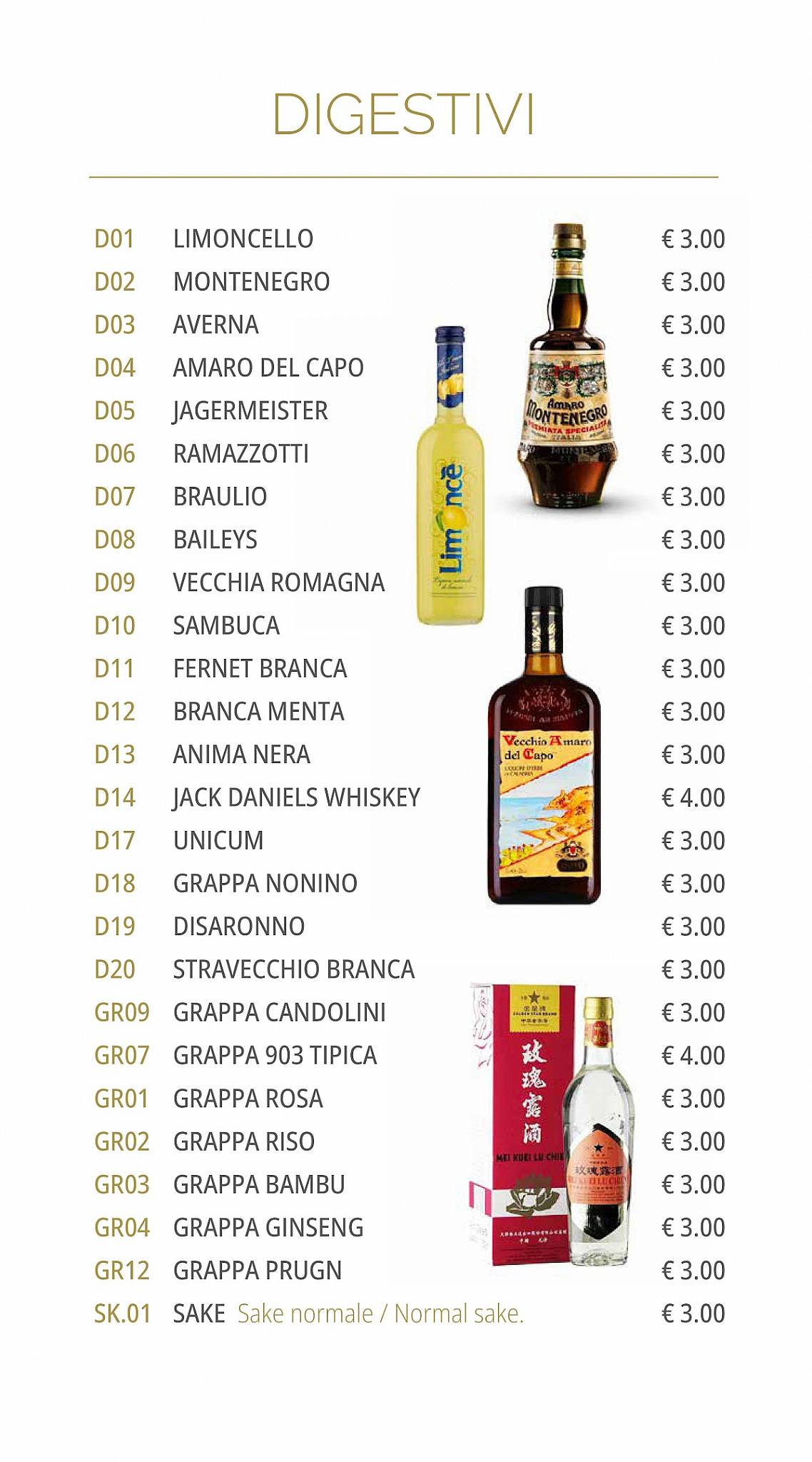Menu di Sushi One Superior - Mantova 