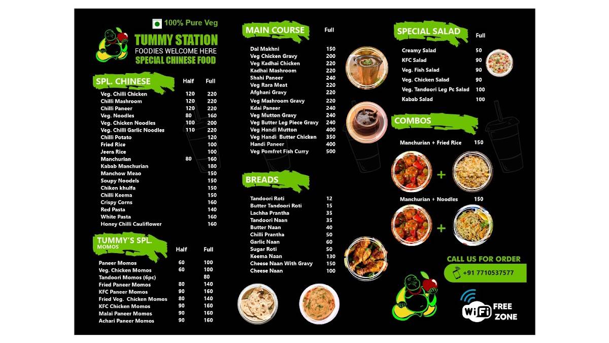 TUMMY STATION menu