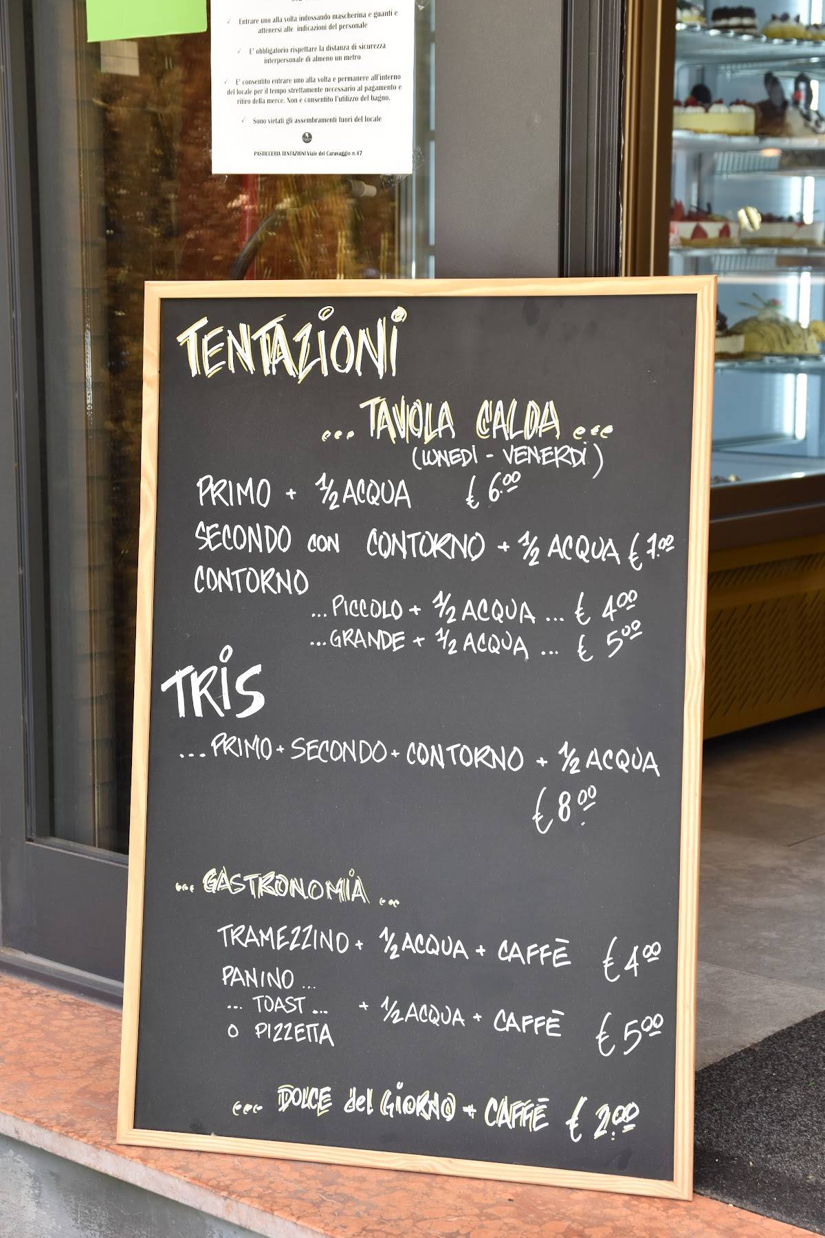 Menu di Tentazioni Bar pasticceria Tavola Calda 