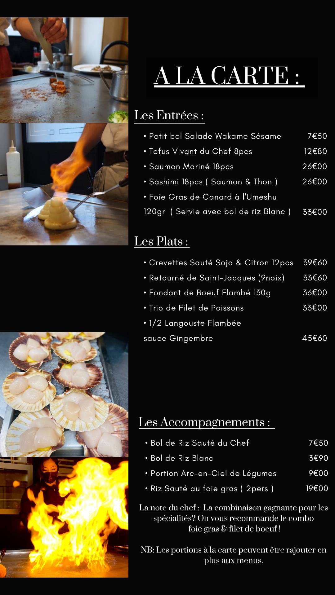 Menu de Devant-vous