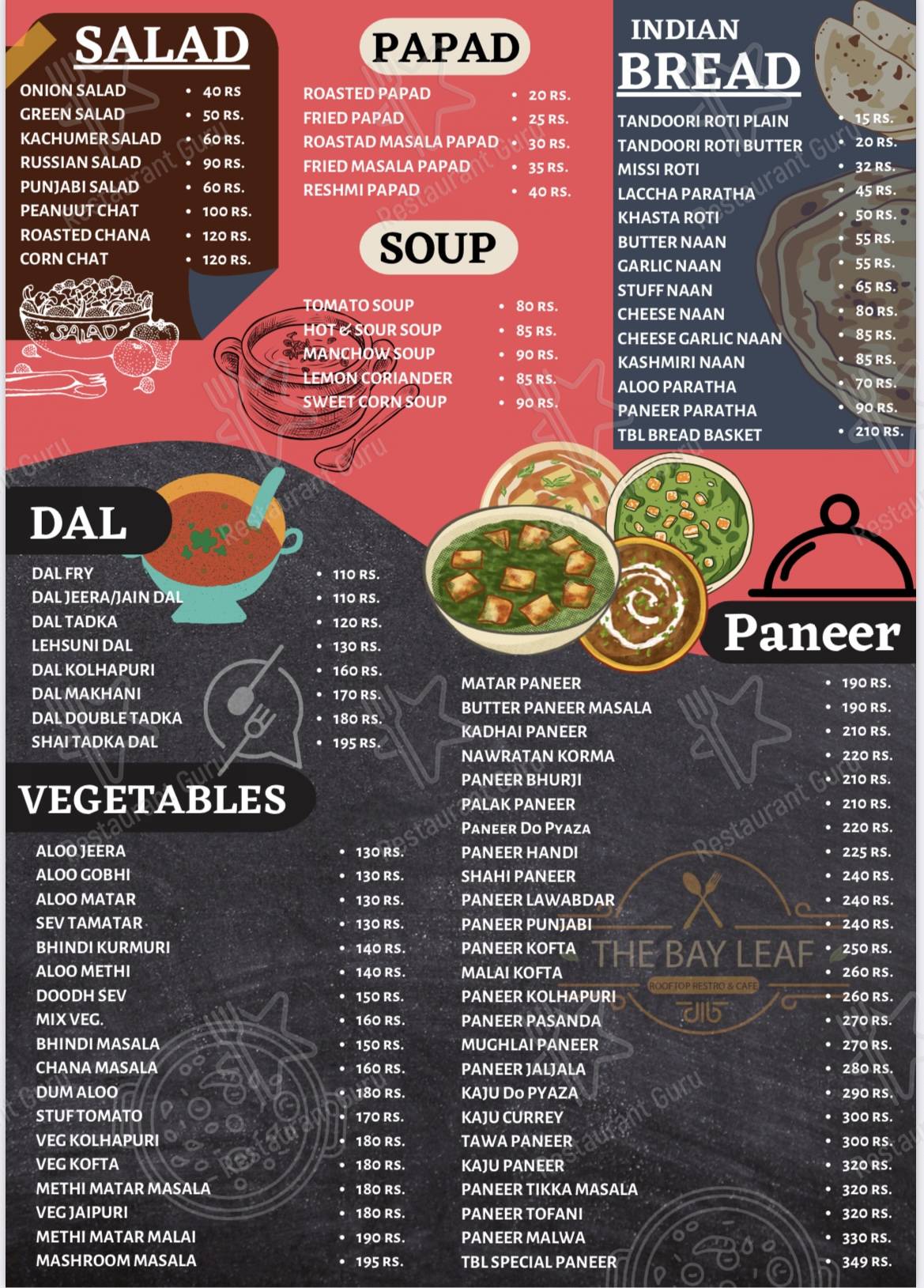 The Bay Leaf menu