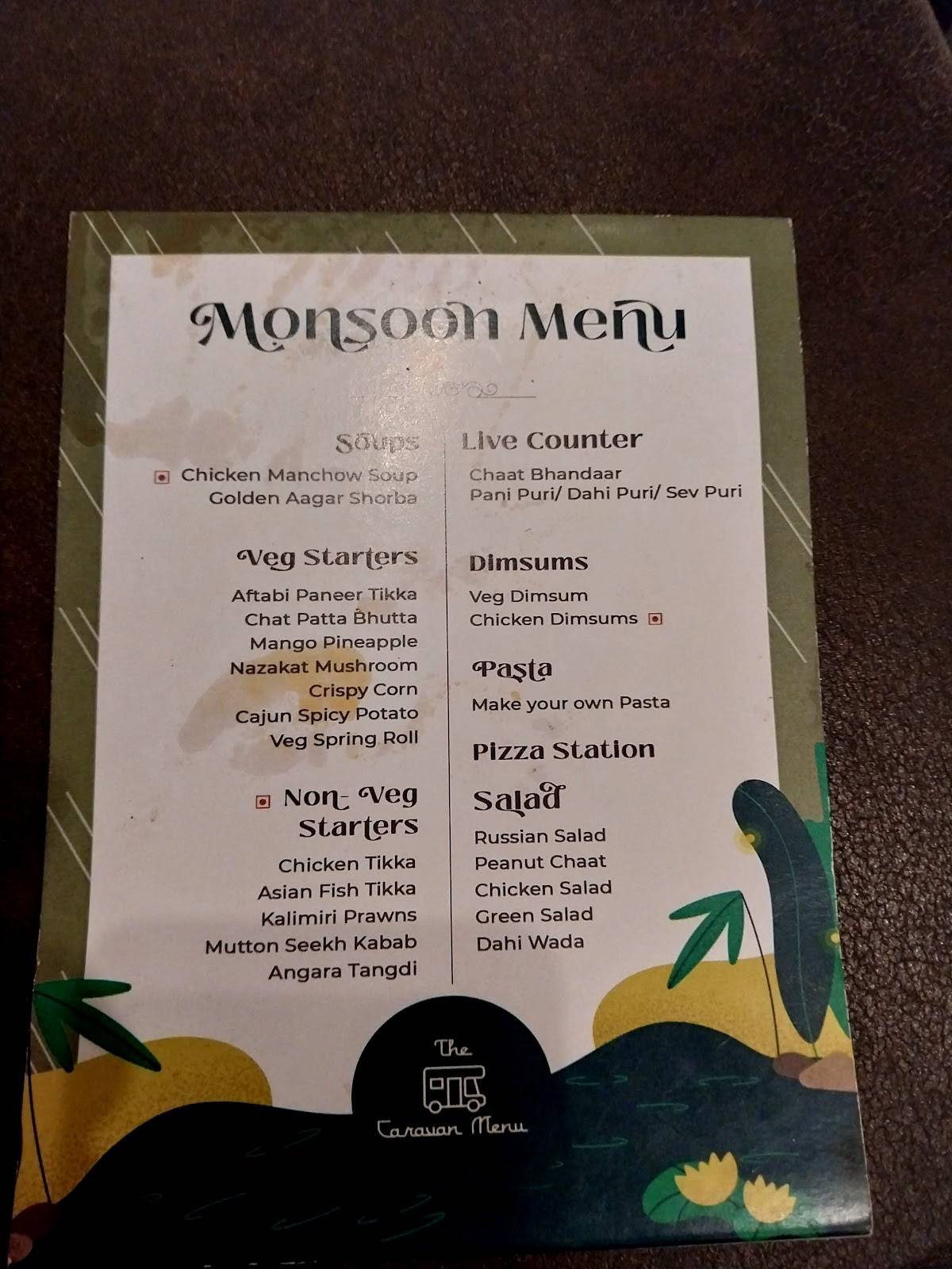 The Caravan Menu menu