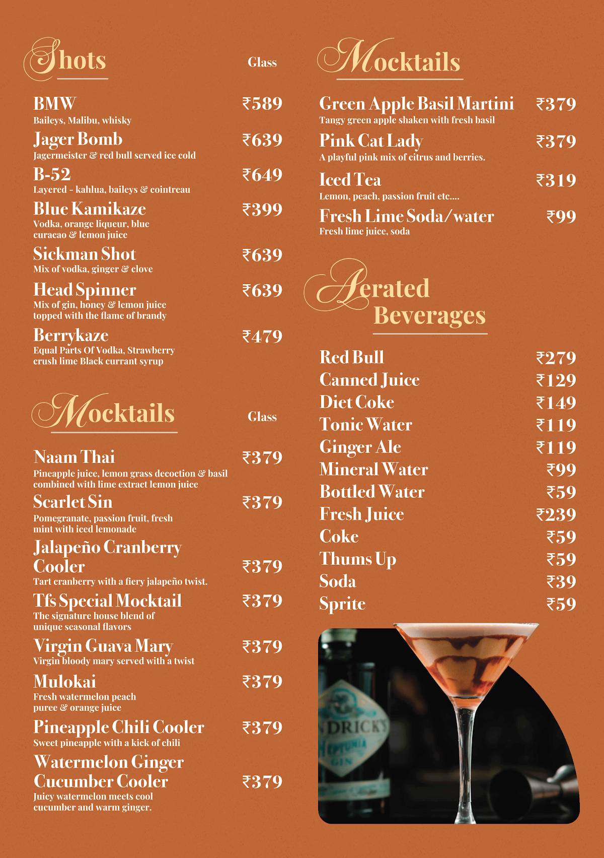 The Food Studio menu