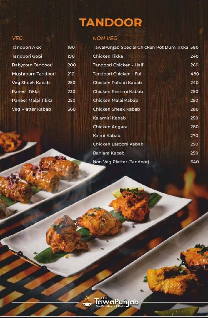 The Tawa Punjab menu