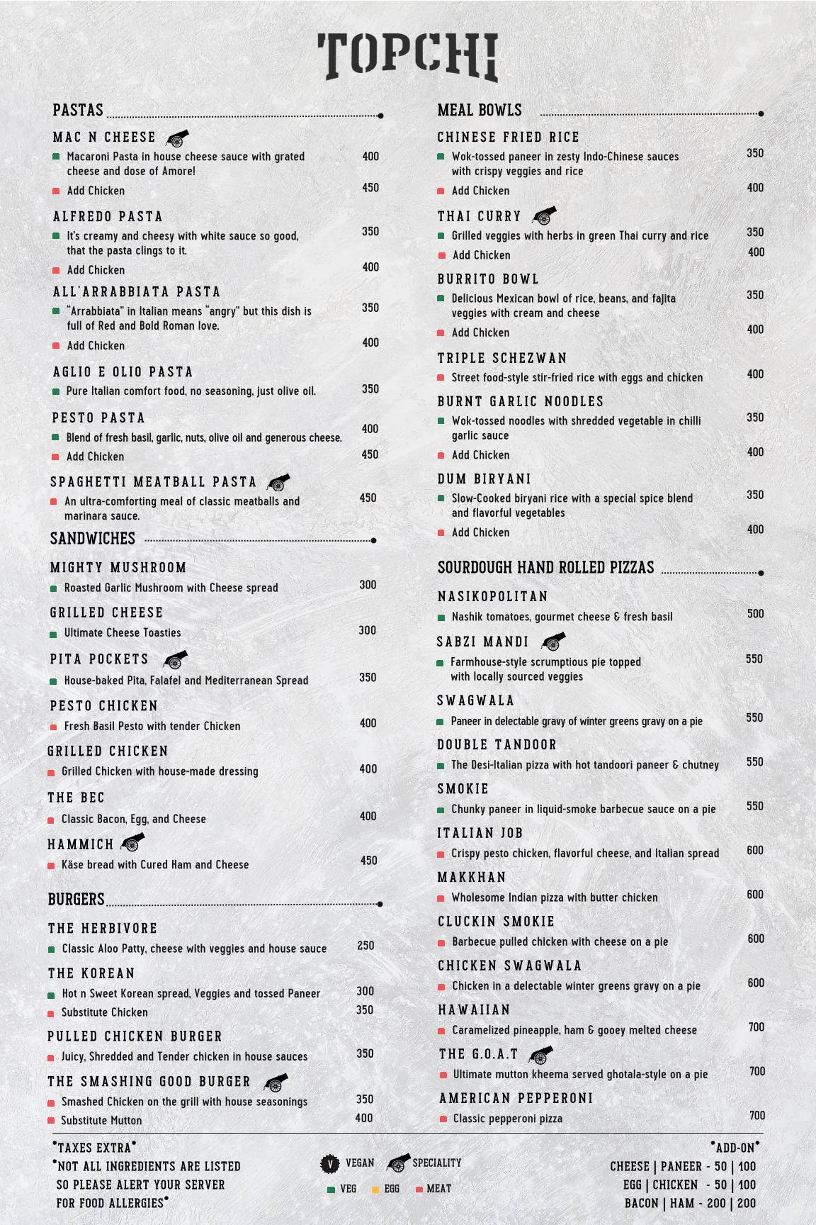 Topchi Outpost menu