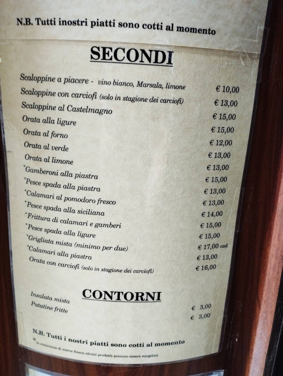 Menu di Trattoria La Santa 