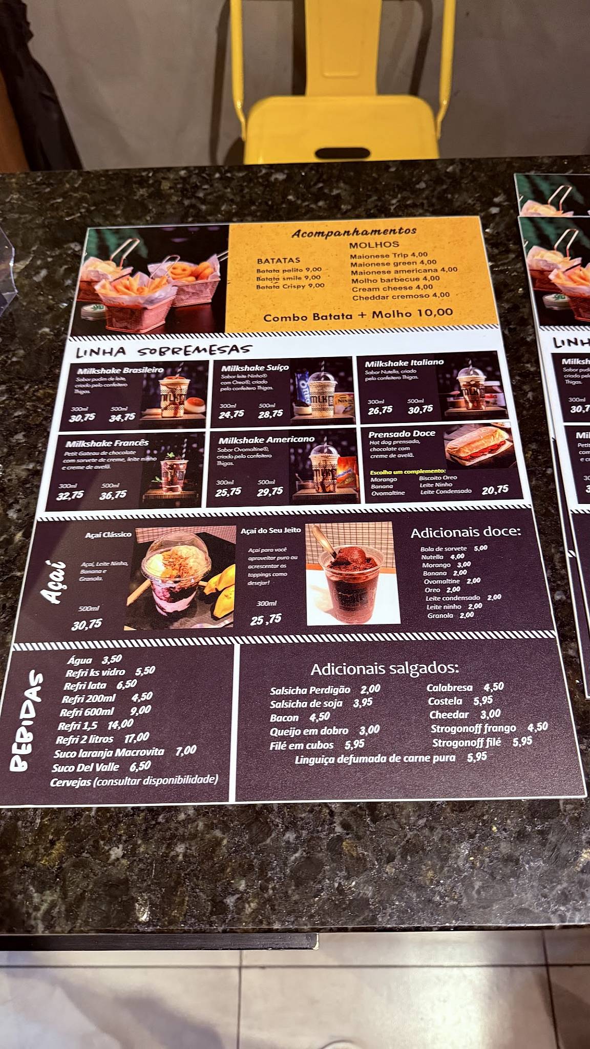 Trip Dogueria São José cardápio