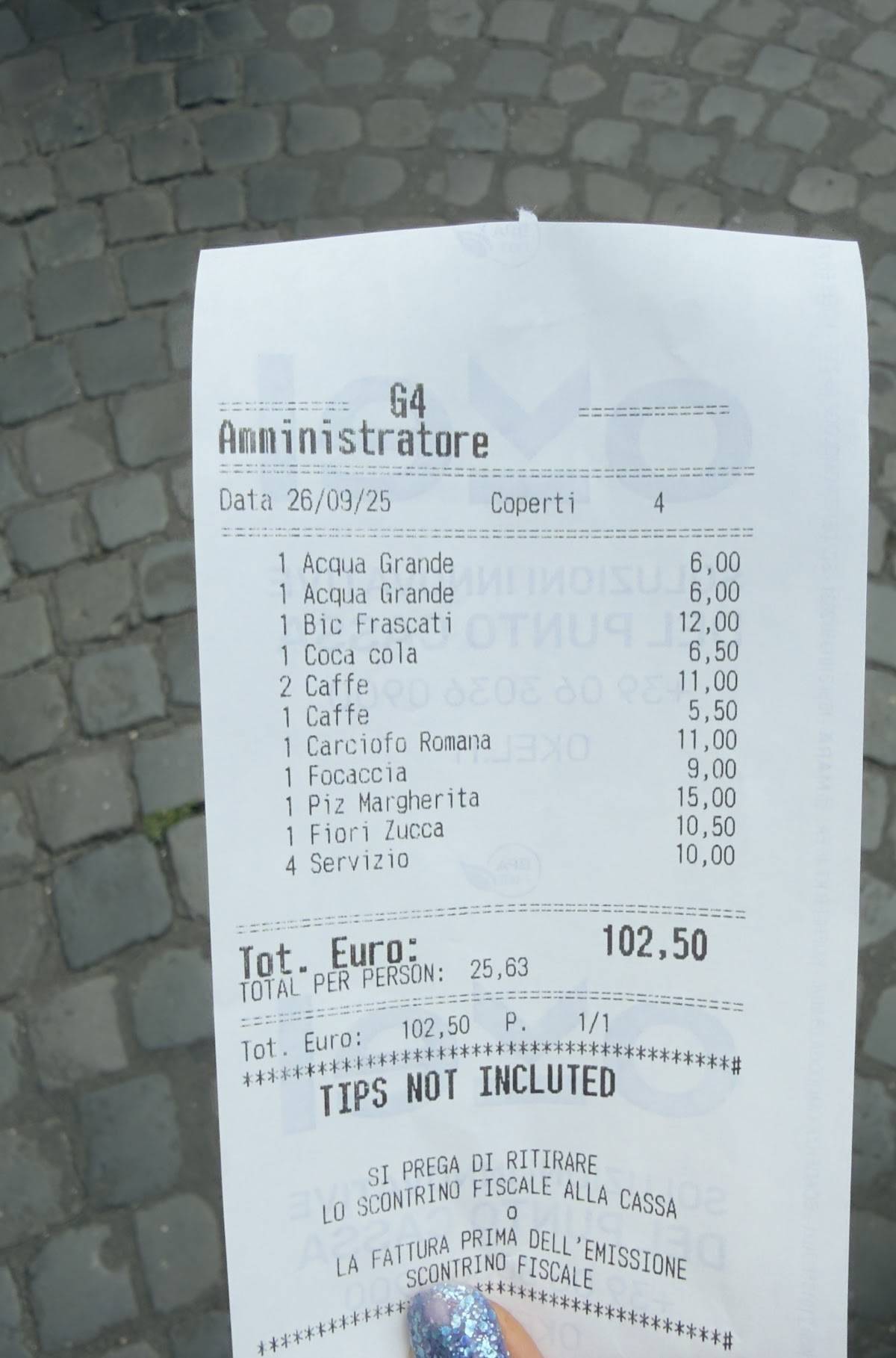 Menu de Tucci