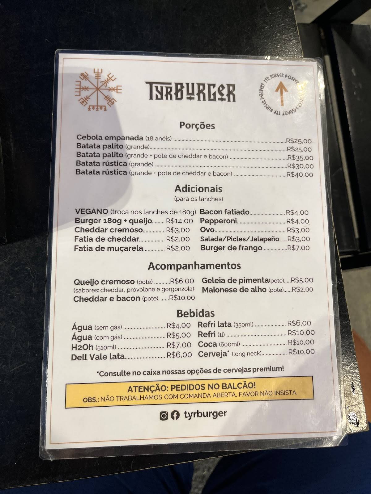 Tyr Burger - Ilha Comprida cardápio