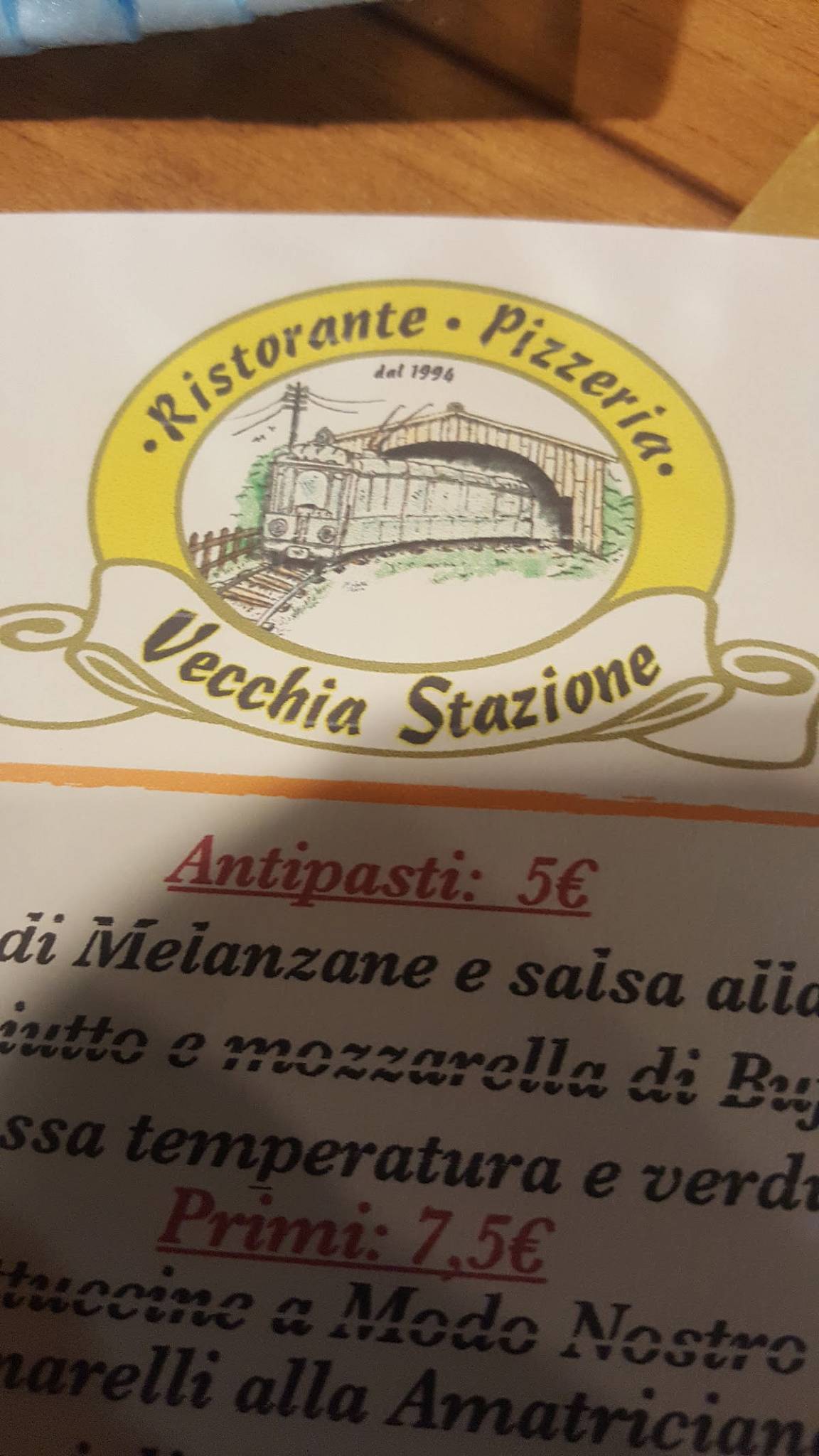 Menu di Vecchia Stazione 
