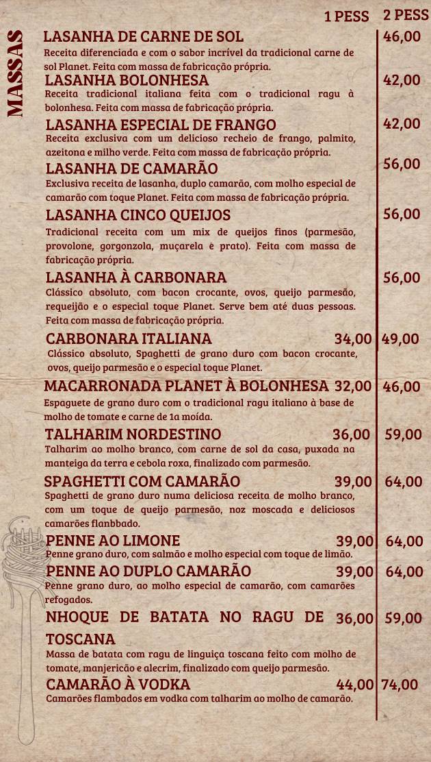 Very Pizzas cardápio