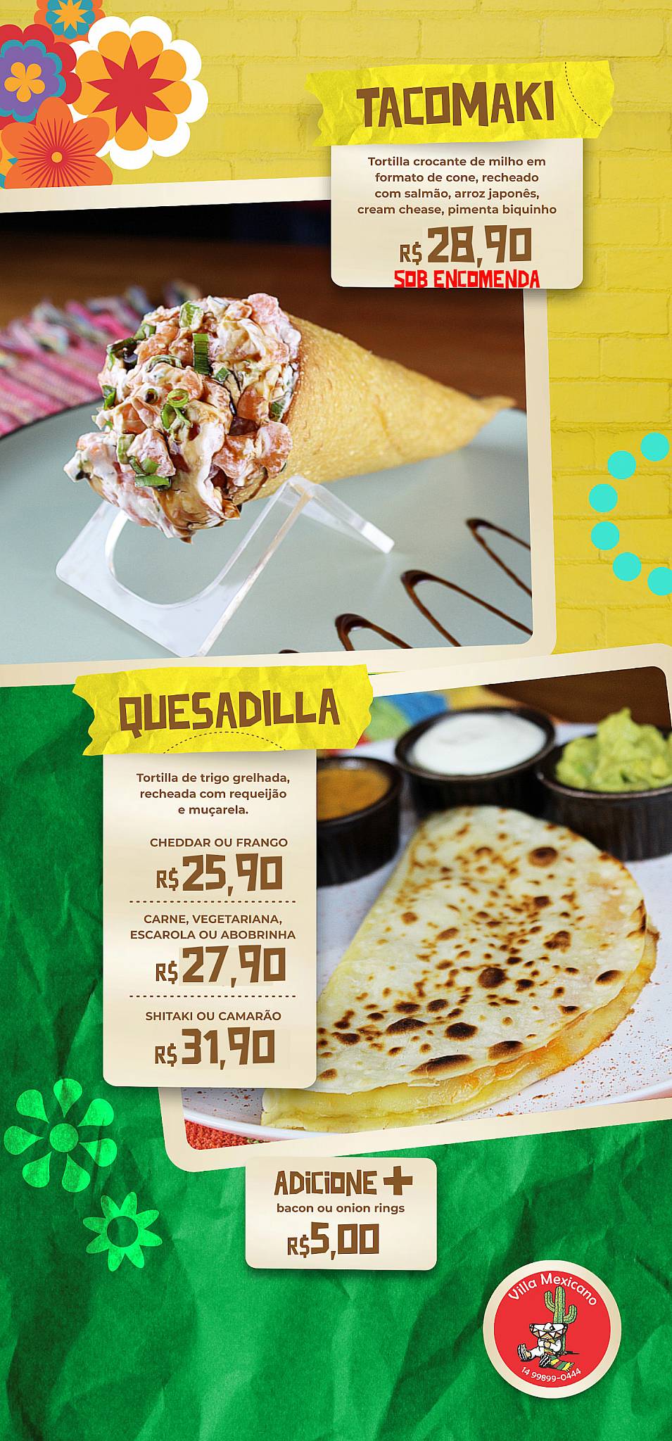 Villa Mexicano - Restaurante de Comida Mexicana - Botucatu cardápio