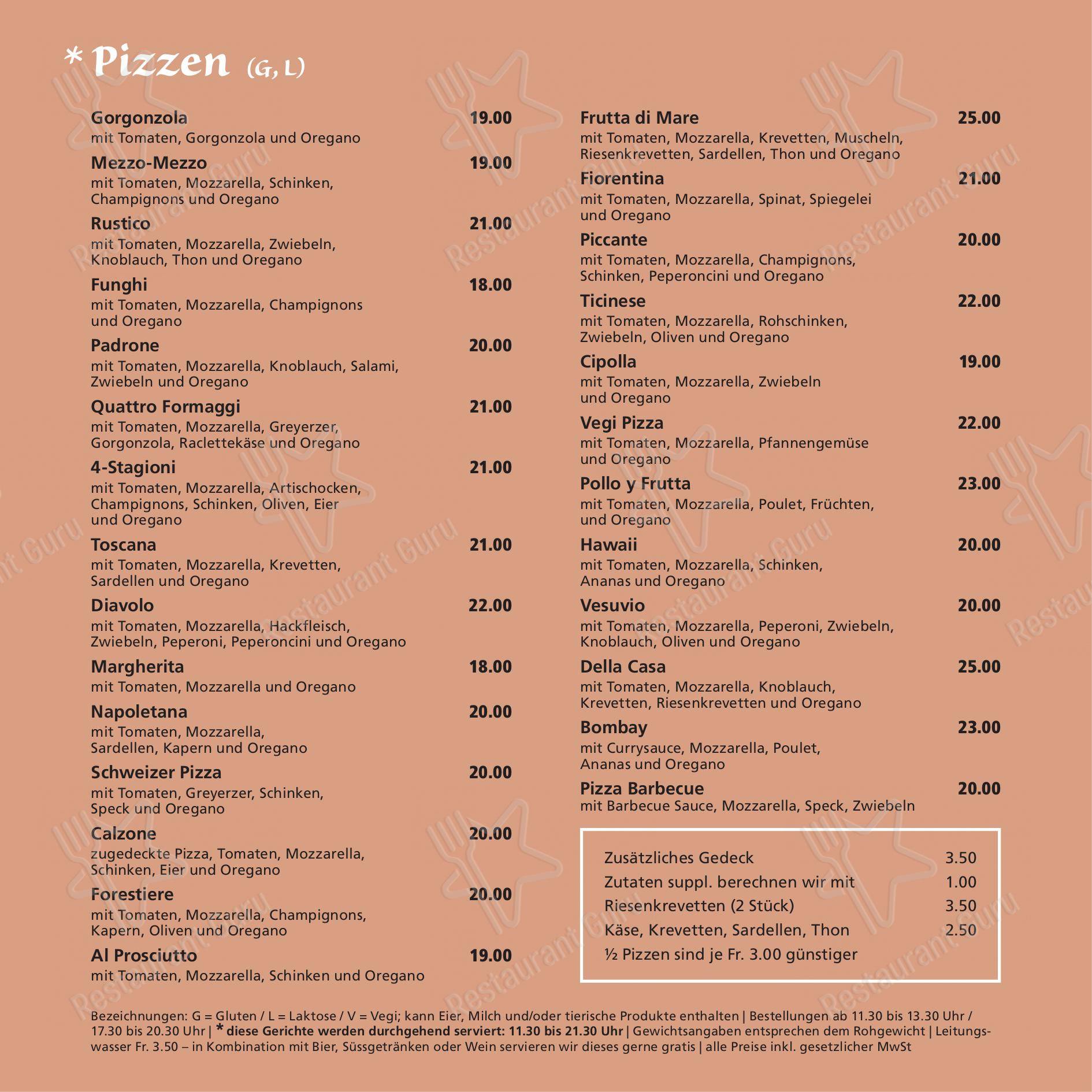Restaurant Waldeck Ostermundigen in Ostermundigen - Menu